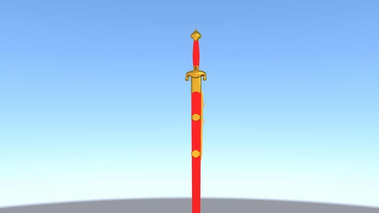 Jian - Chinese Tai Chi Sword Low-poly 3D model_0
