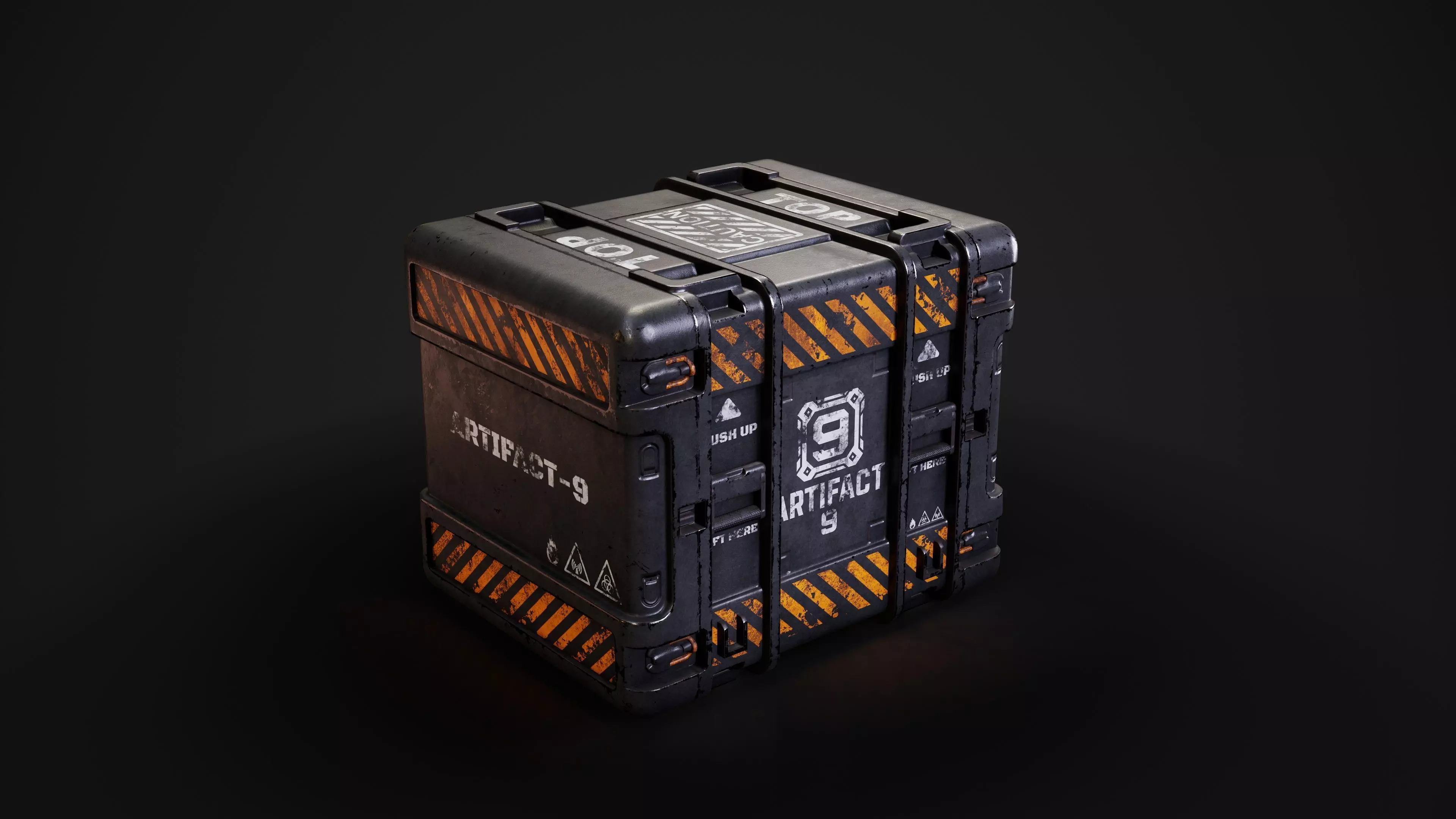 Scifi Crate Low-poly 3D model_0