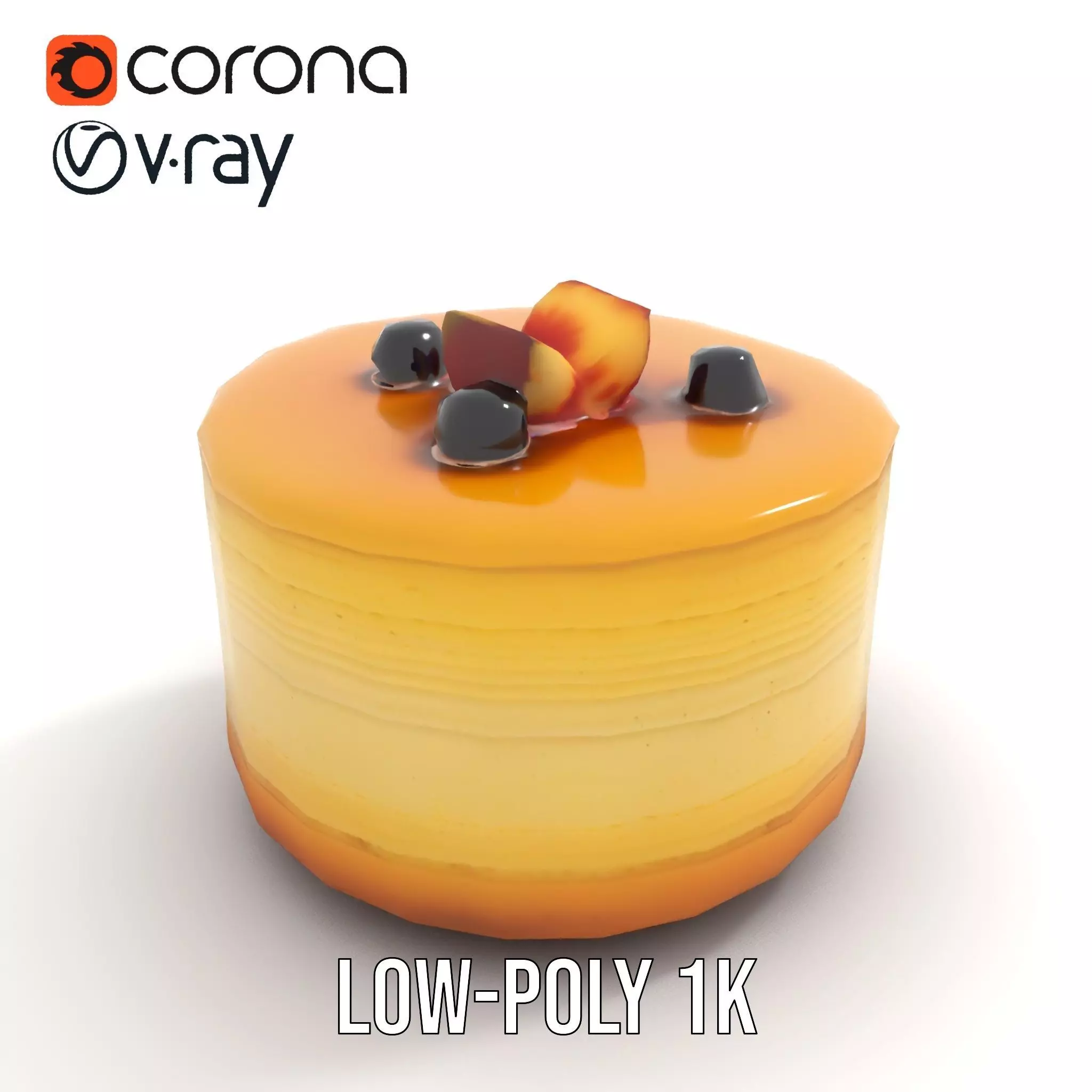 Blueberry Cheesecake Delight model pack Low-poly 3D model_12