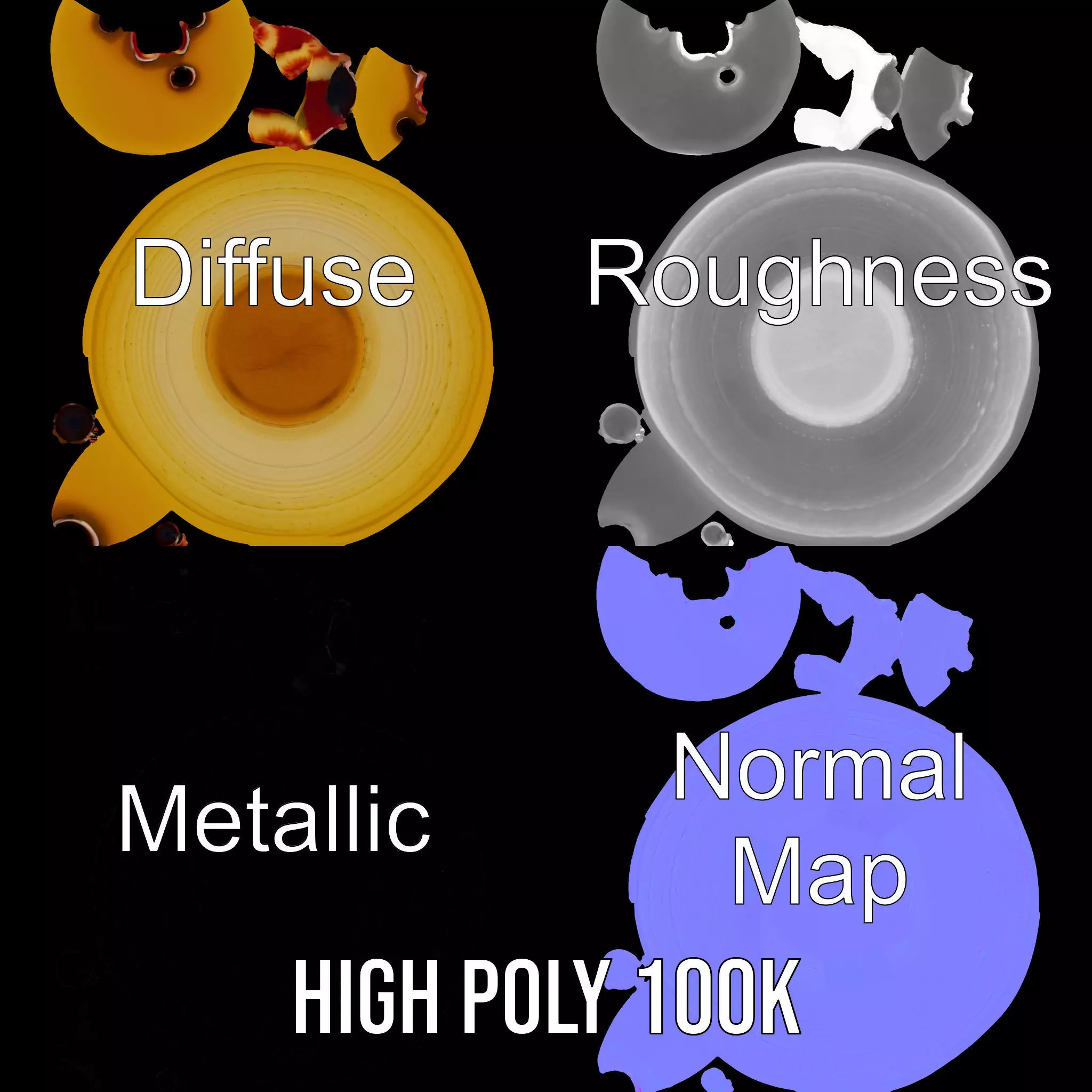 Blueberry Cheesecake Delight model pack Low-poly 3D model_3