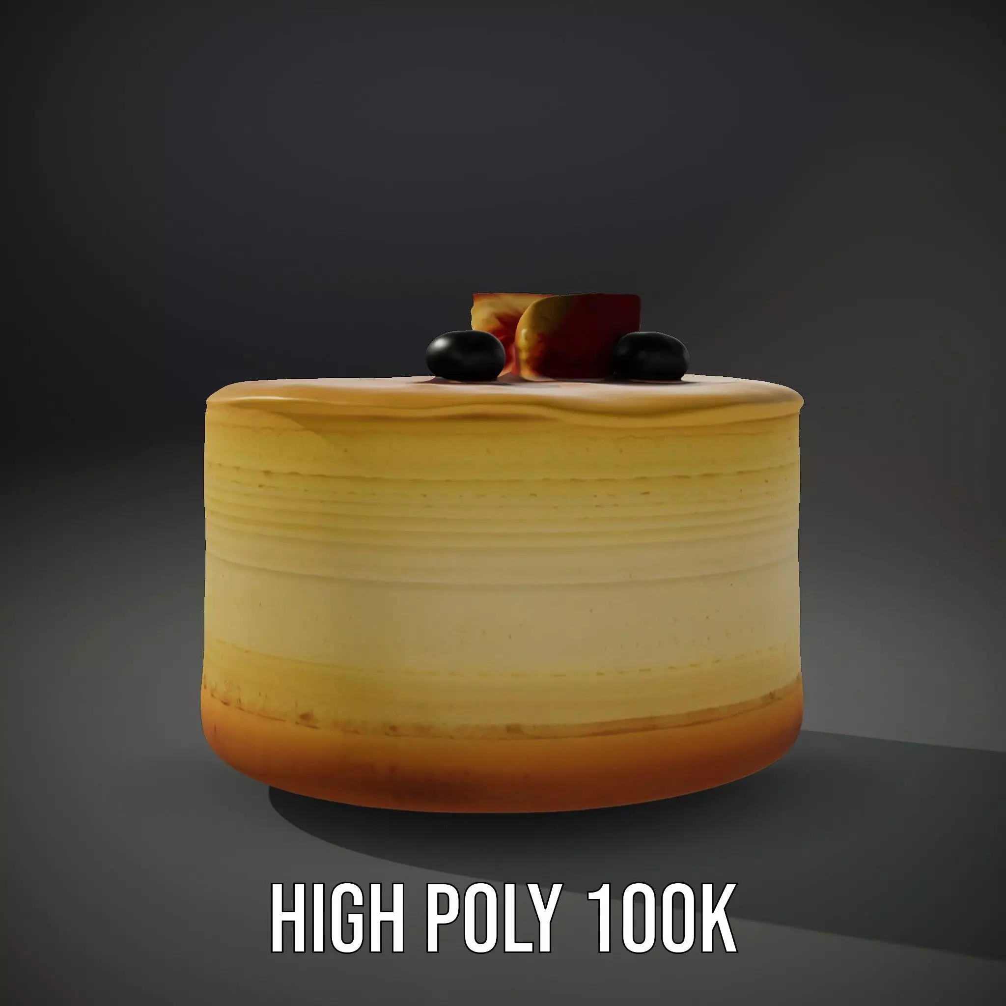 Blueberry Cheesecake Delight model pack Low-poly 3D model_8