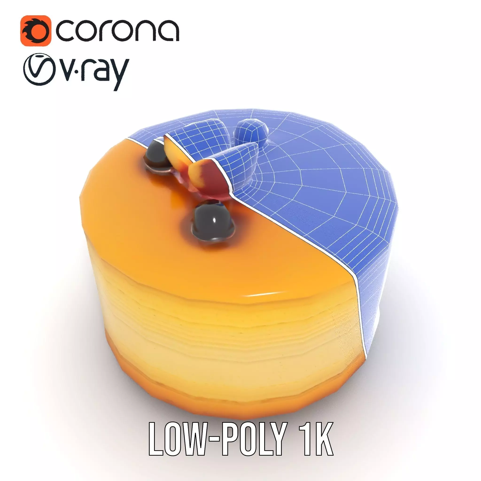 Blueberry Cheesecake Delight model pack Low-poly 3D model_28