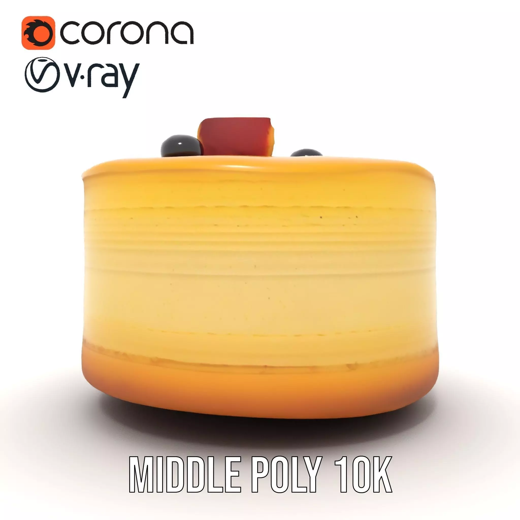 Blueberry Cheesecake Delight model pack Low-poly 3D model_21