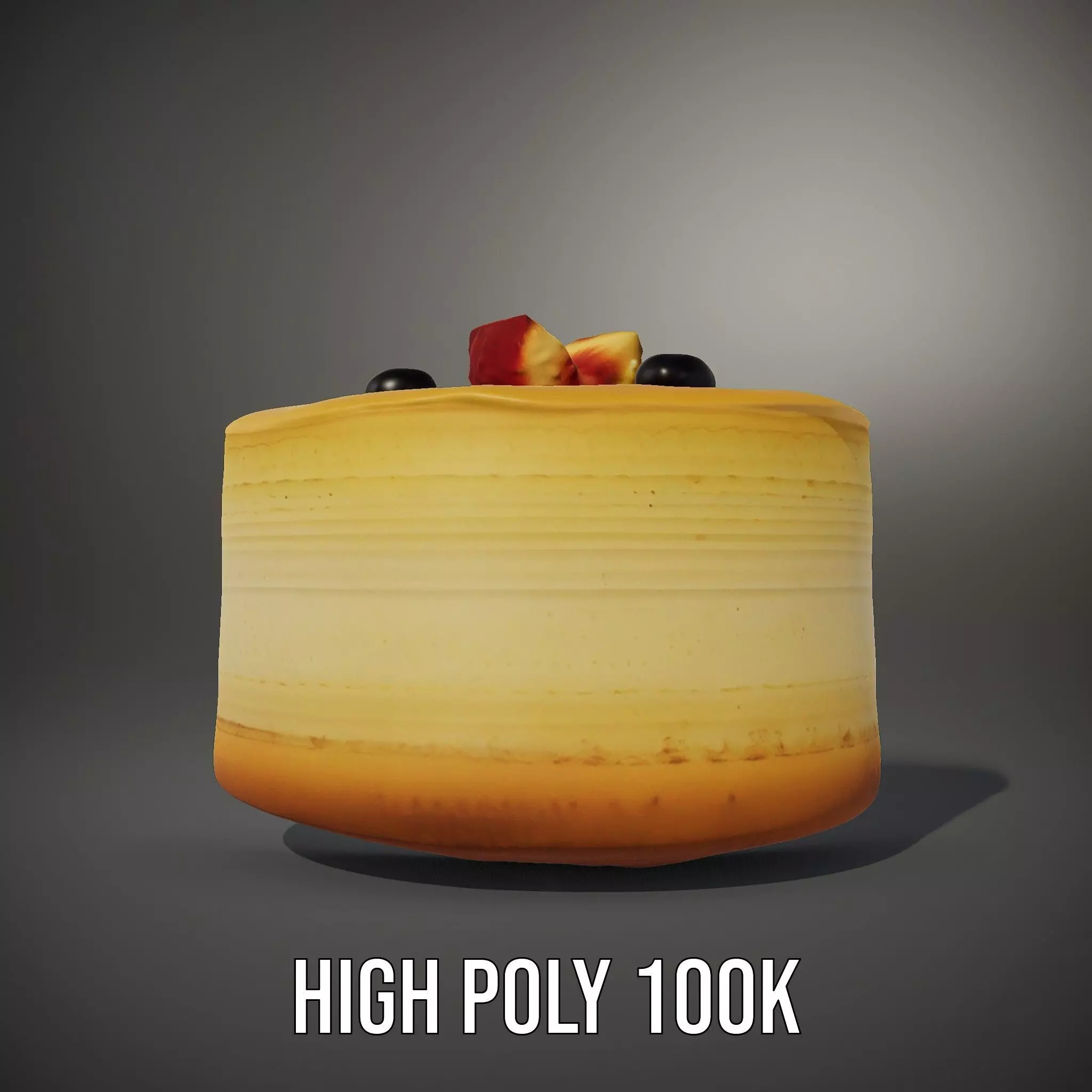 Blueberry Cheesecake Delight model pack Low-poly 3D model_10