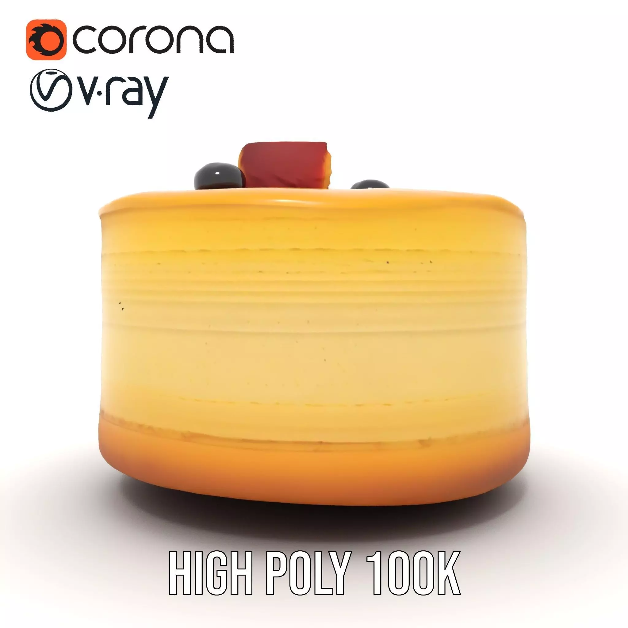 Blueberry Cheesecake Delight model pack Low-poly 3D model_33