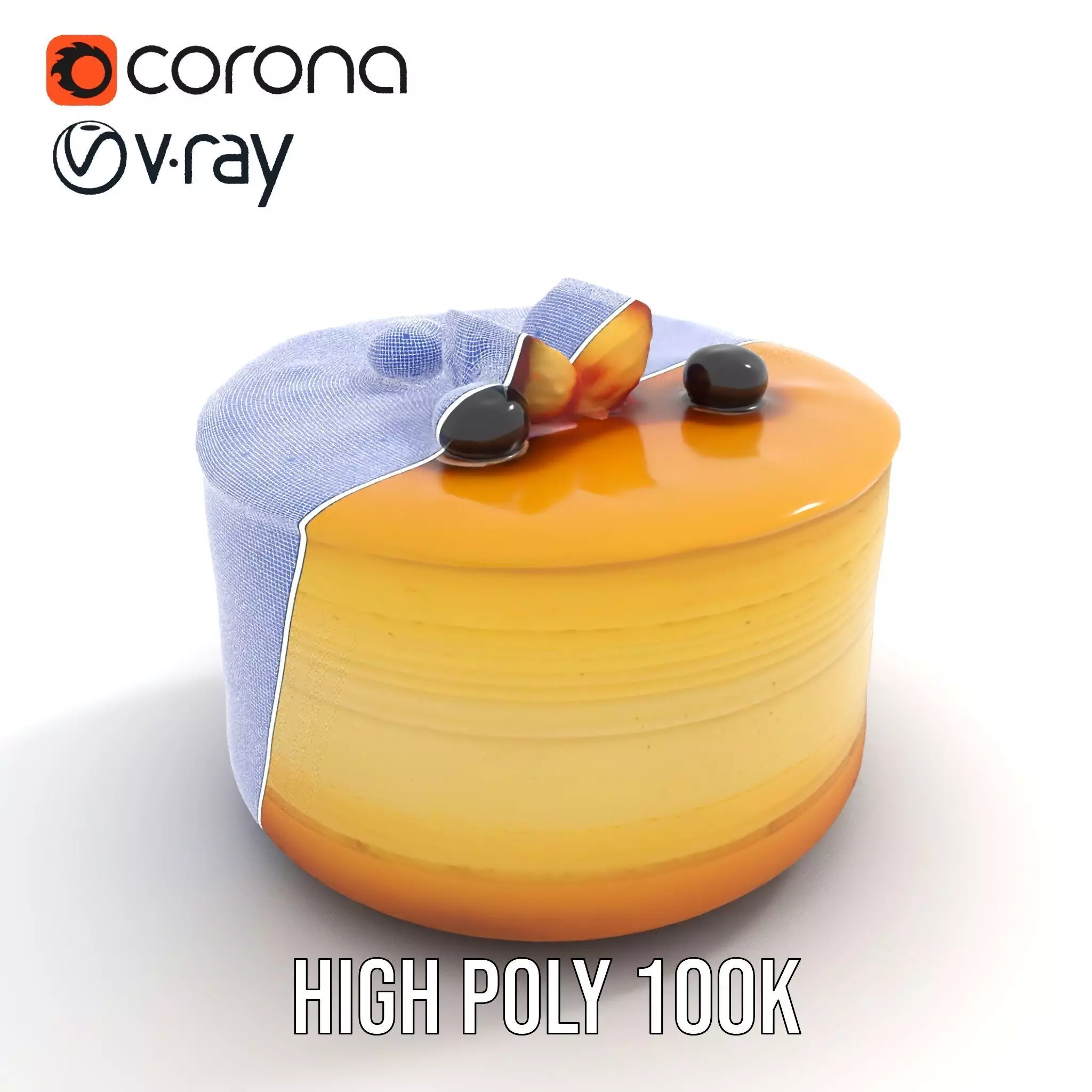 Blueberry Cheesecake Delight model pack Low-poly 3D model_34