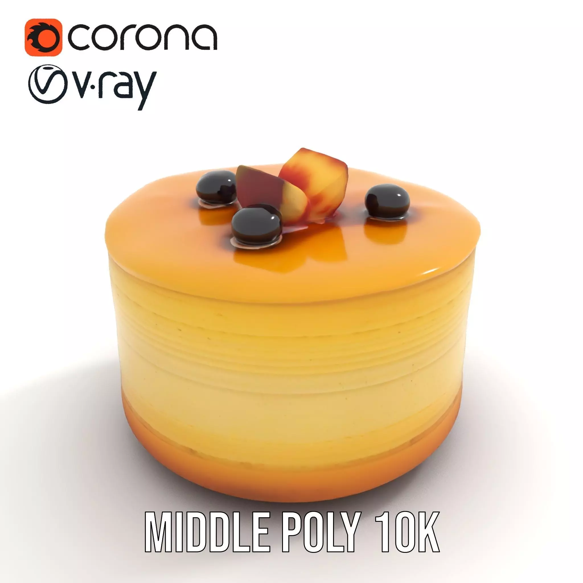 Blueberry Cheesecake Delight model pack Low-poly 3D model_5