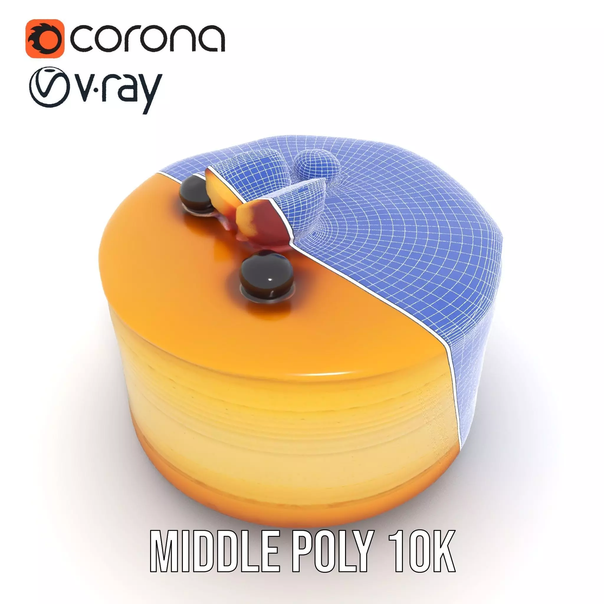 Blueberry Cheesecake Delight model pack Low-poly 3D model_15