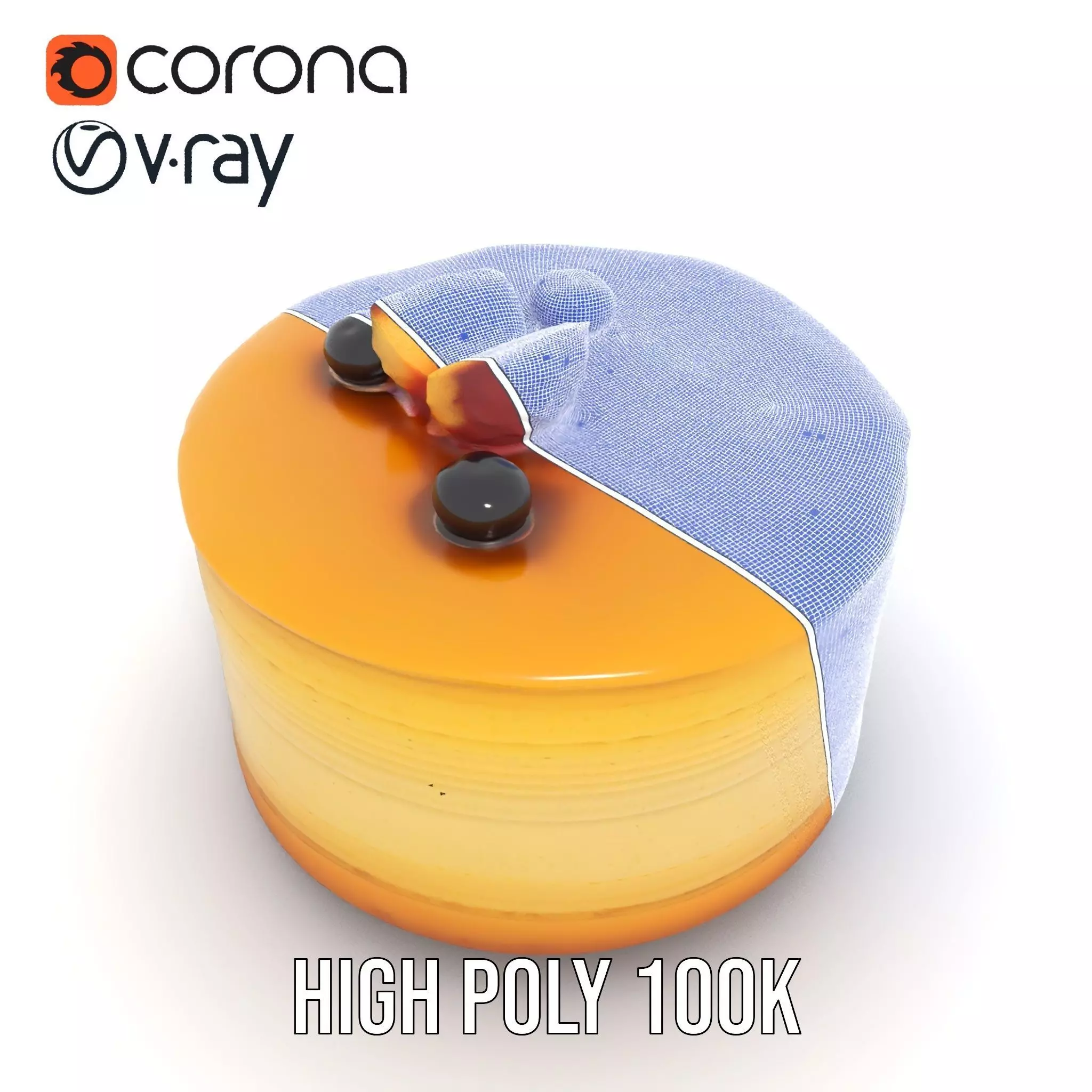 Blueberry Cheesecake Delight model pack Low-poly 3D model_31