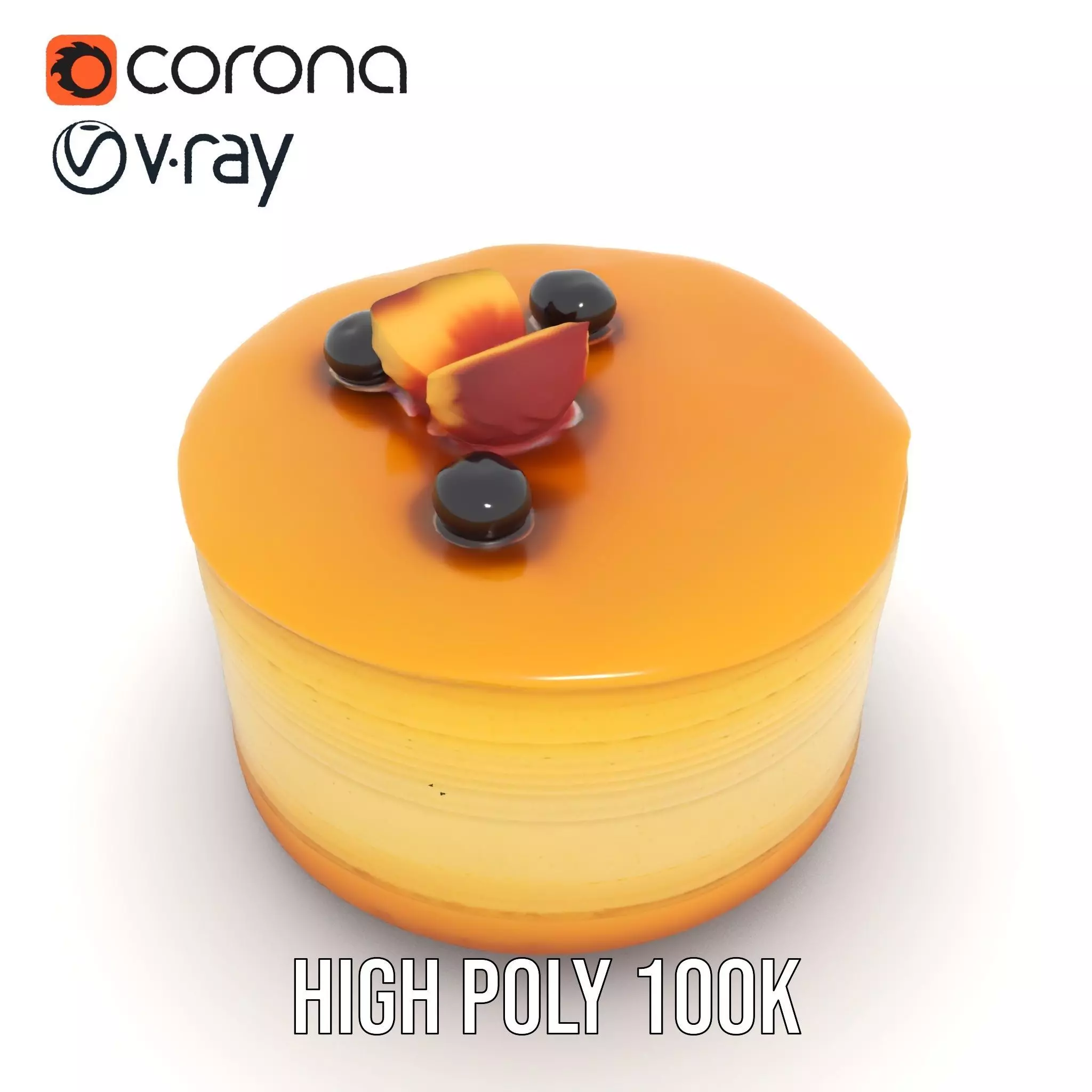 Blueberry Cheesecake Delight model pack Low-poly 3D model_17