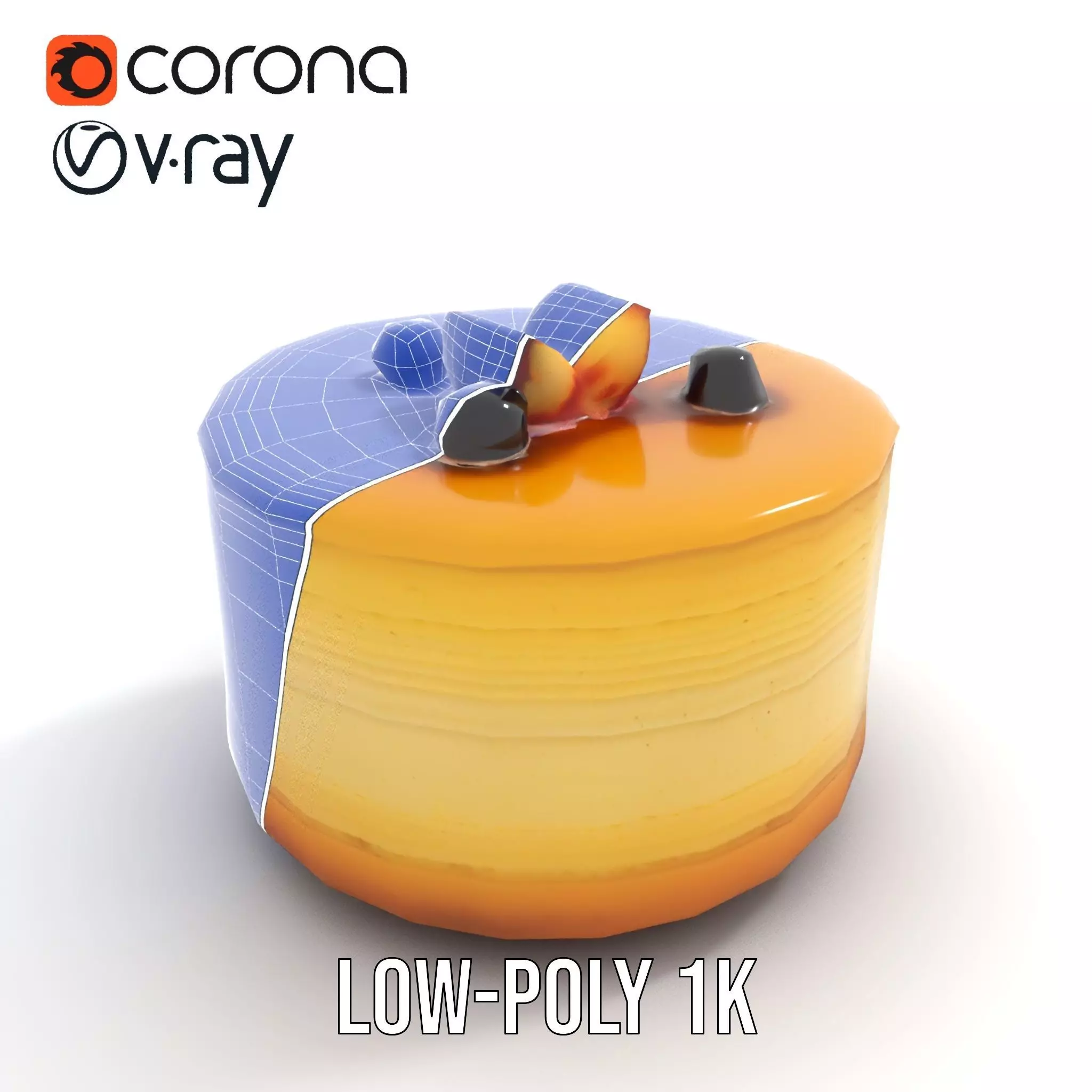 Blueberry Cheesecake Delight model pack Low-poly 3D model_25