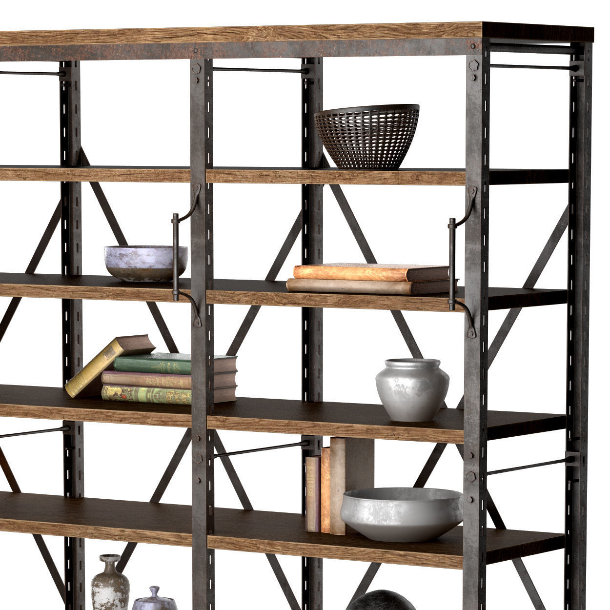 FRENCH LIBRARY WIDE RACK II 3D model_3