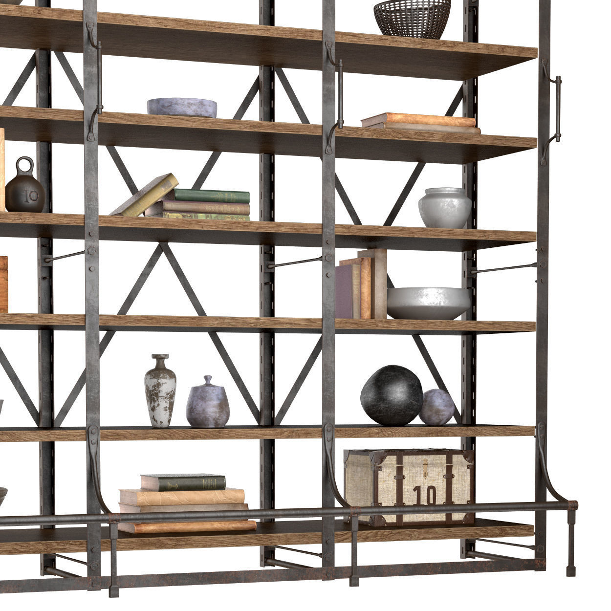 FRENCH LIBRARY WIDE RACK II 3D model_2
