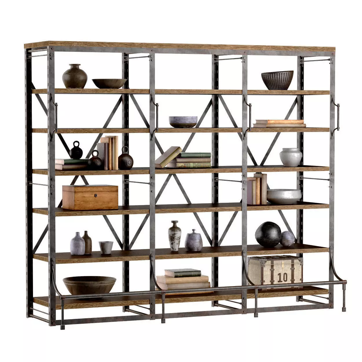 FRENCH LIBRARY WIDE RACK II 3D model_0