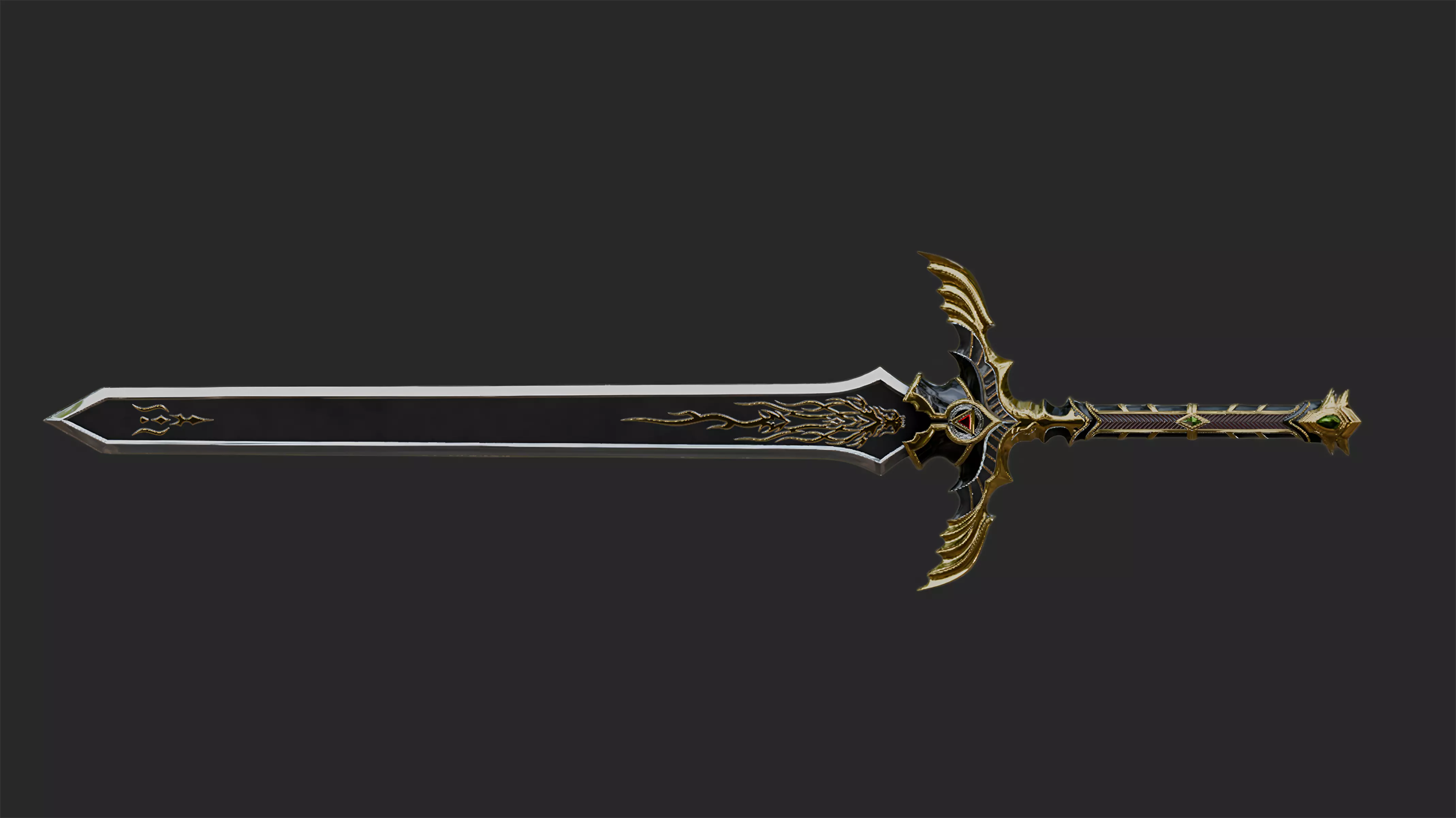 GARO GOLD STORM ARMOR Low-poly 3D model_17