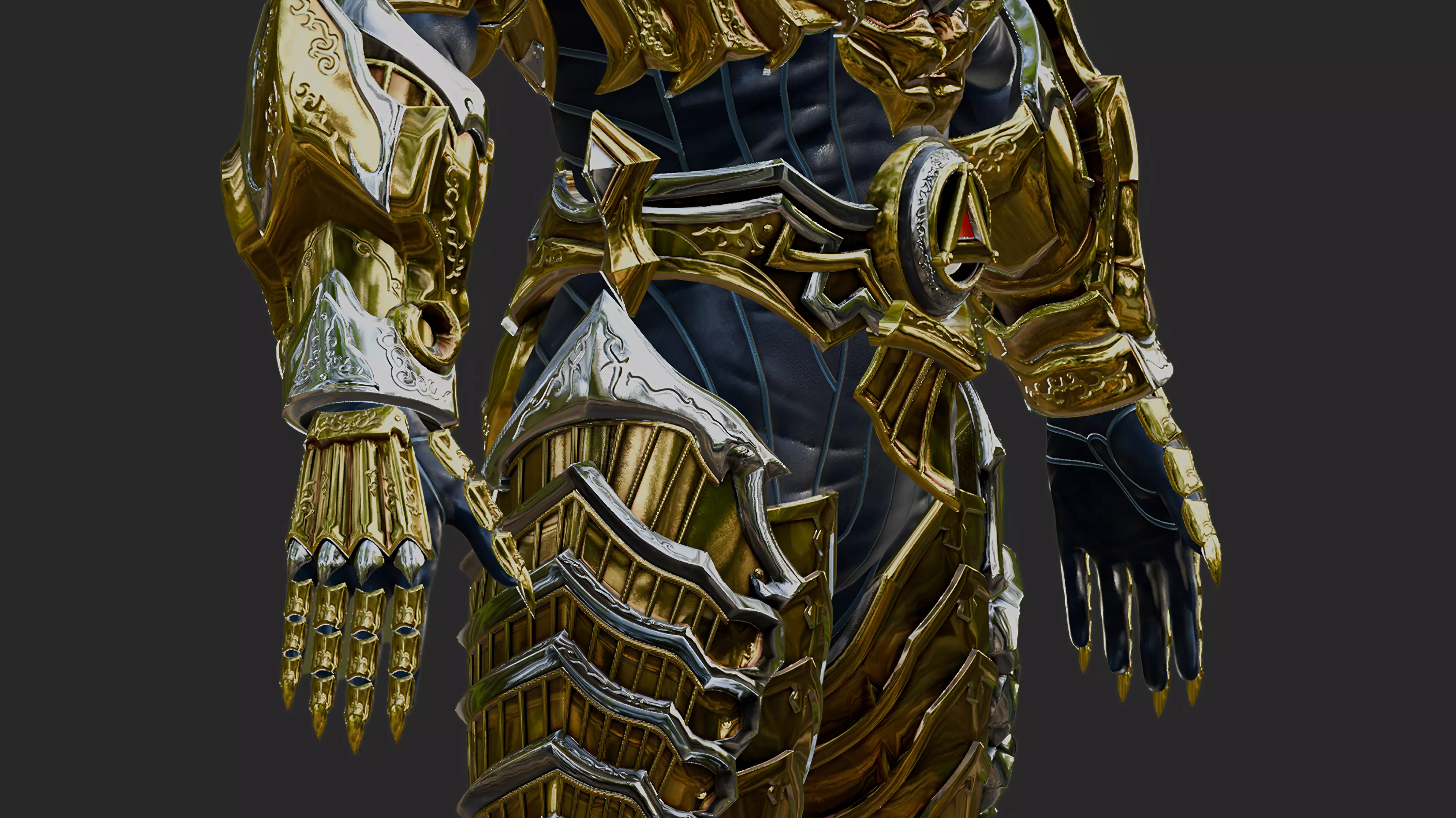 GARO GOLD STORM ARMOR Low-poly 3D model_4