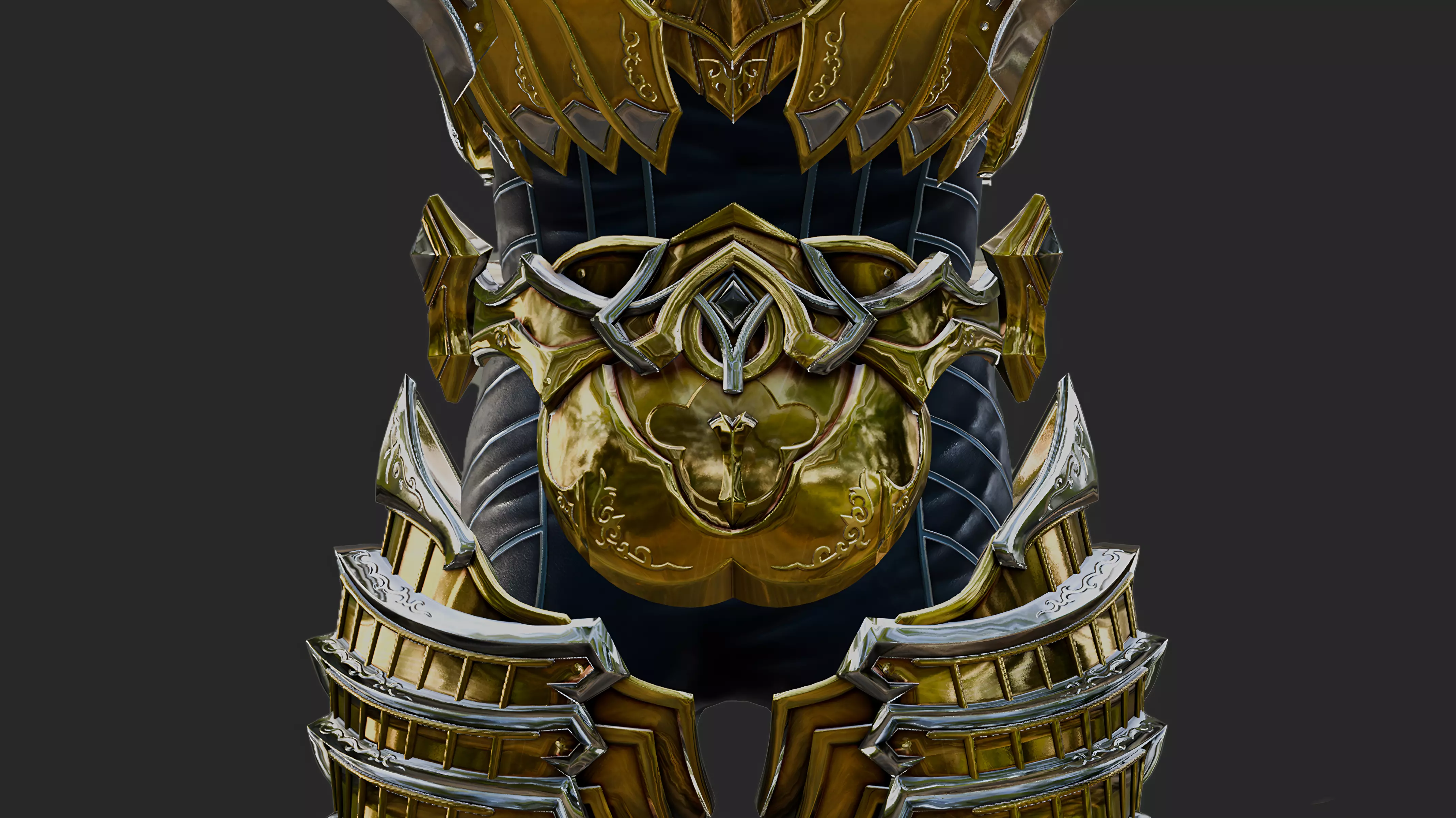 GARO GOLD STORM ARMOR Low-poly 3D model_6