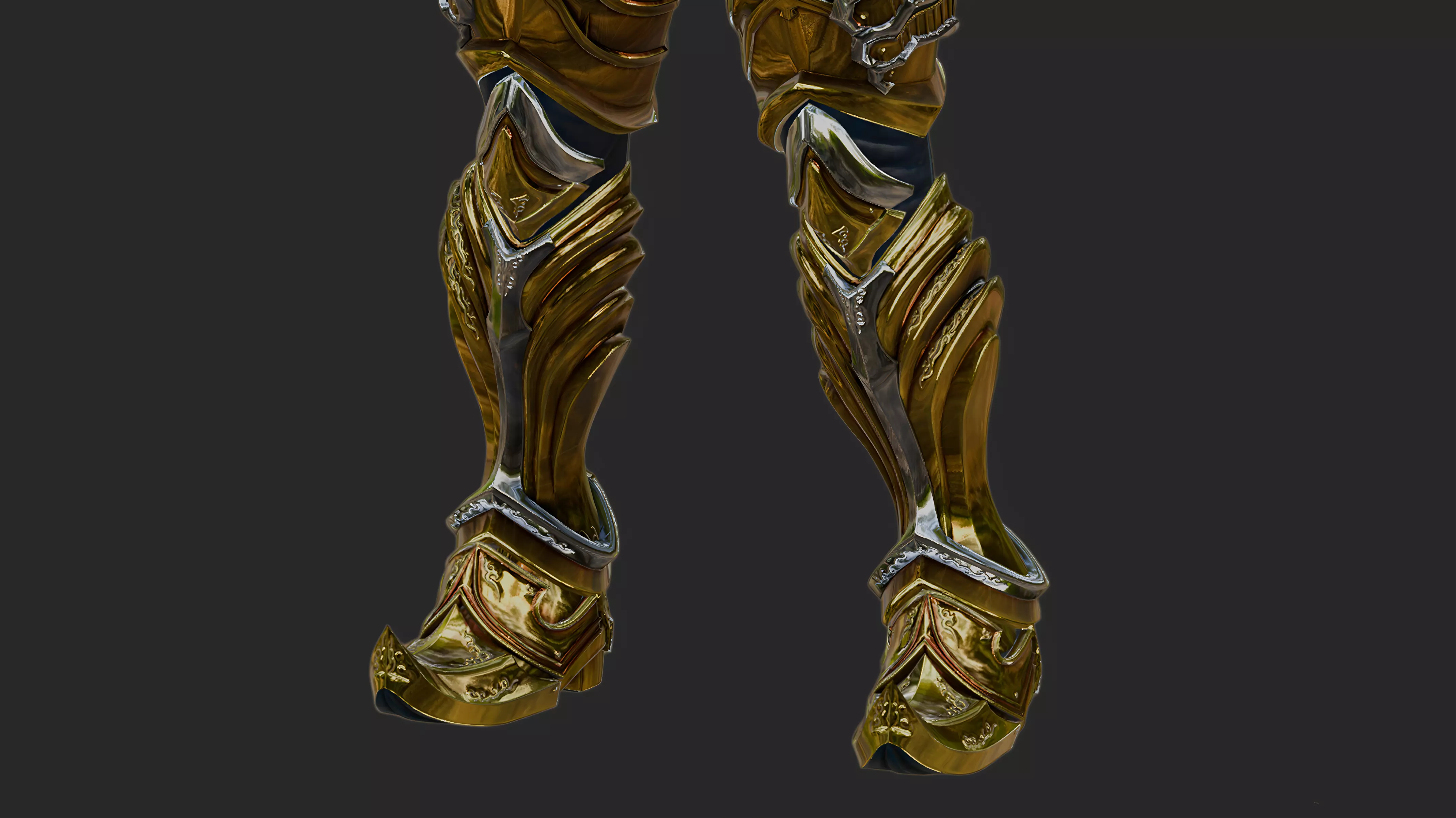 GARO GOLD STORM ARMOR Low-poly 3D model_7