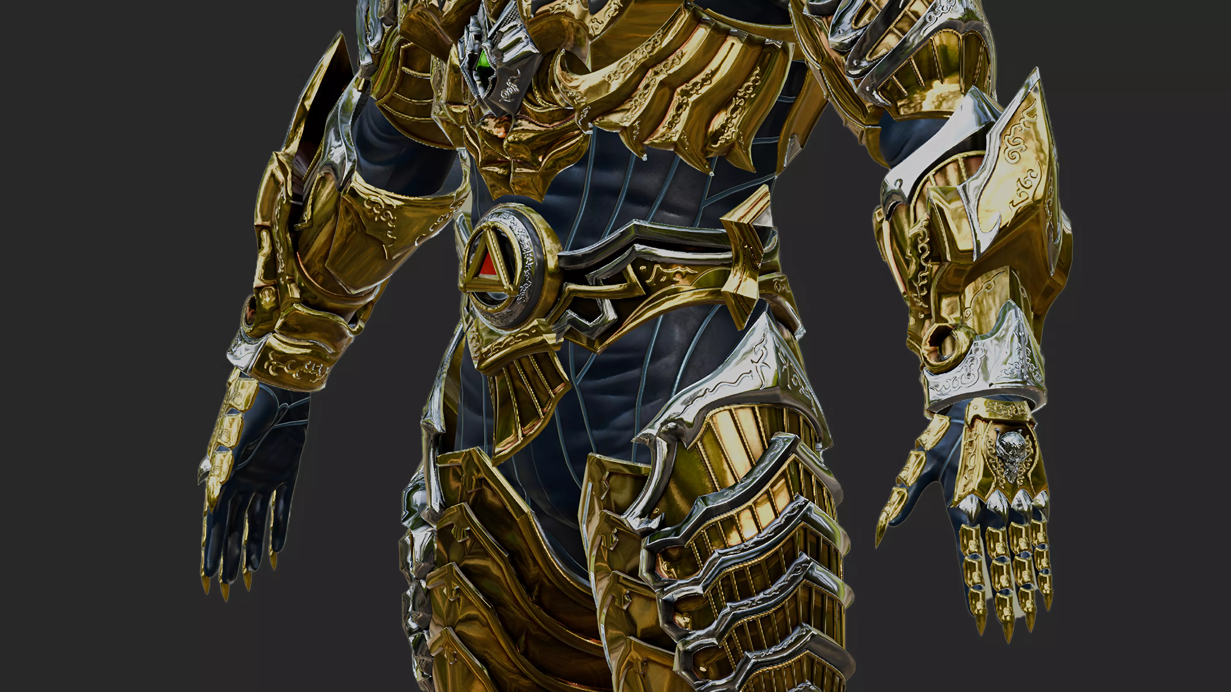 GARO GOLD STORM ARMOR Low-poly 3D model_3