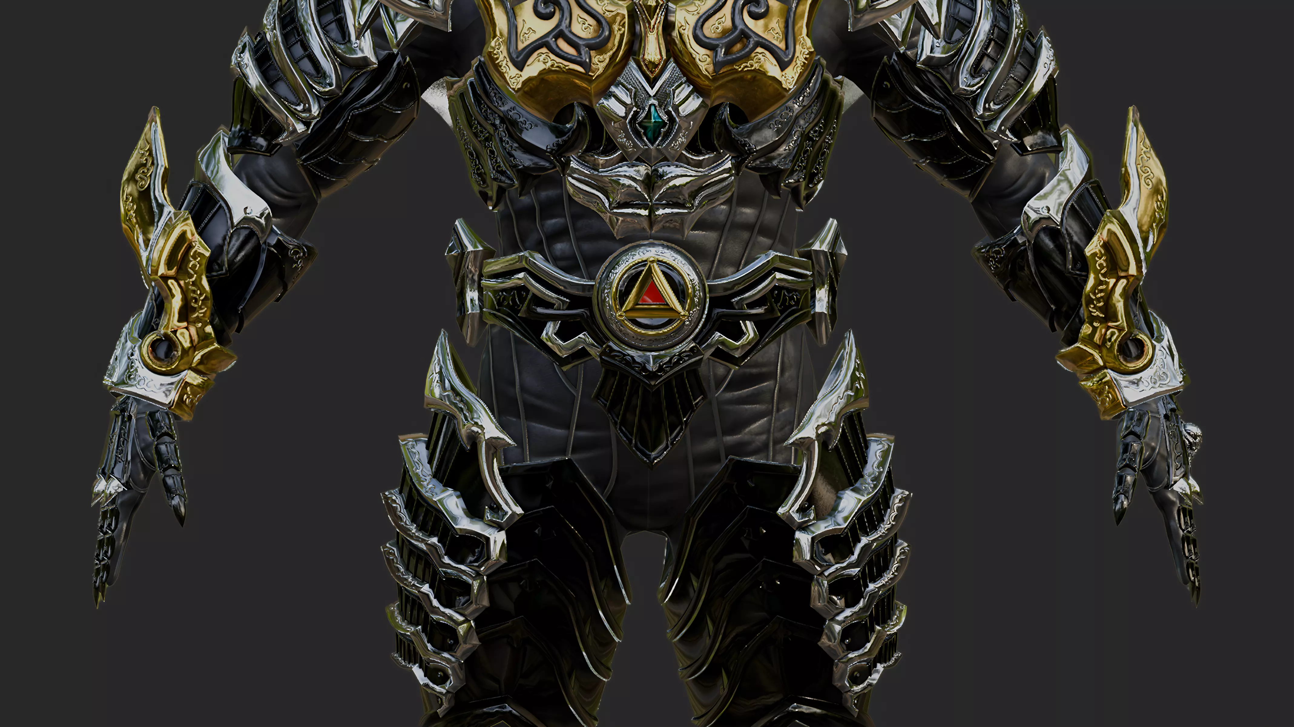 GARO GOLD STORM ARMOR Low-poly 3D model_8