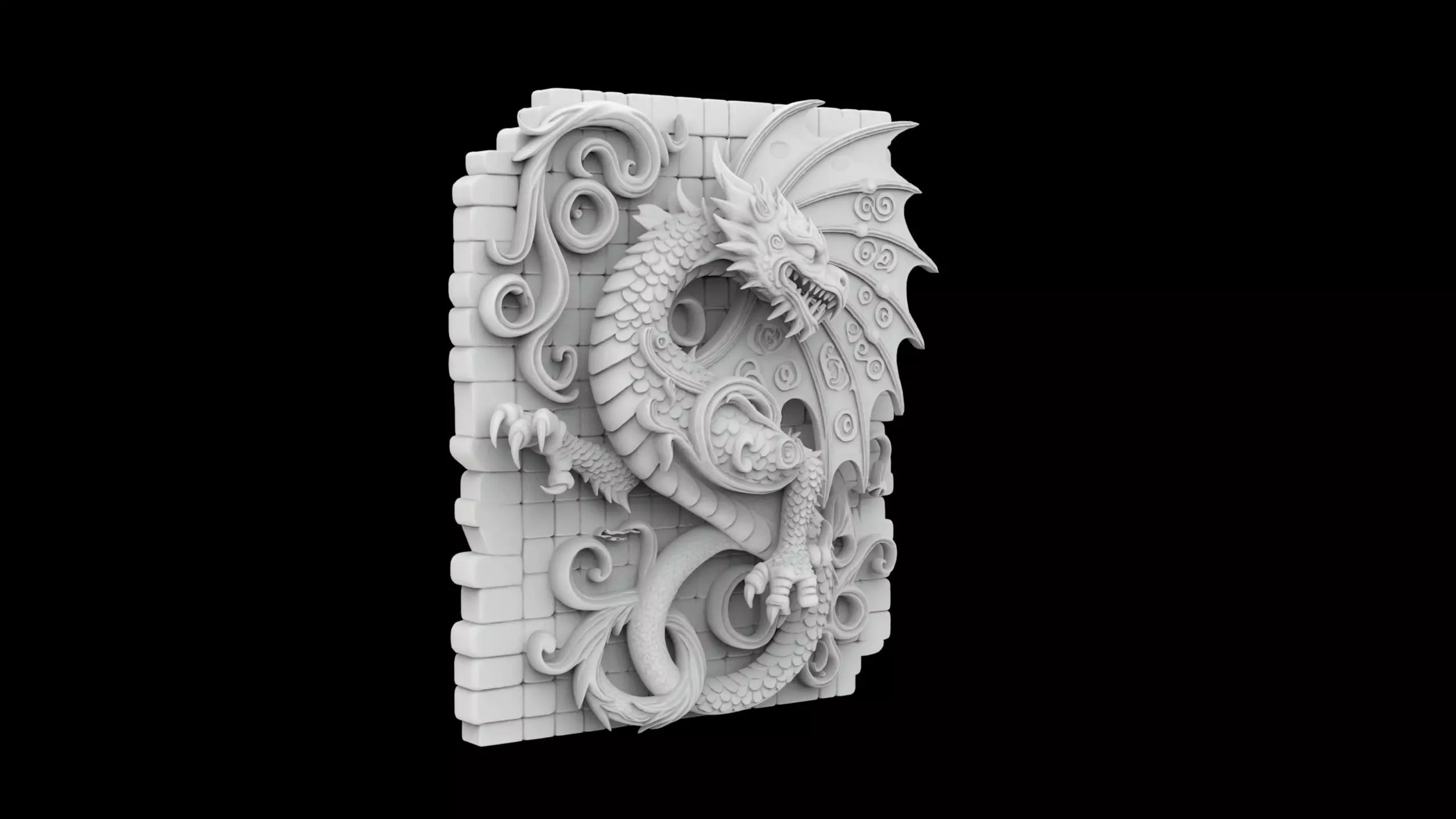 Dragon Wall Relief 3d Print Model 3D print model