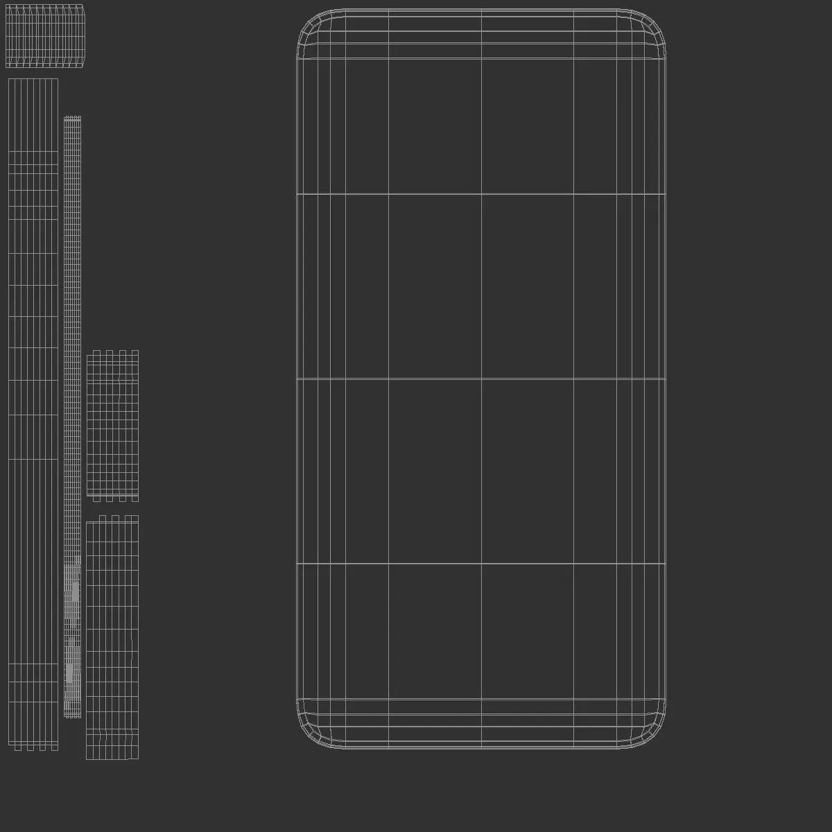 Black Rectangle Earrings - pair of plastic earing jewelery Low-poly 3D model_5