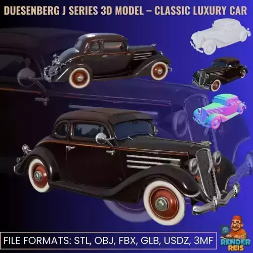 Duesenberg J Series 3D Model  Classic Luxury Car