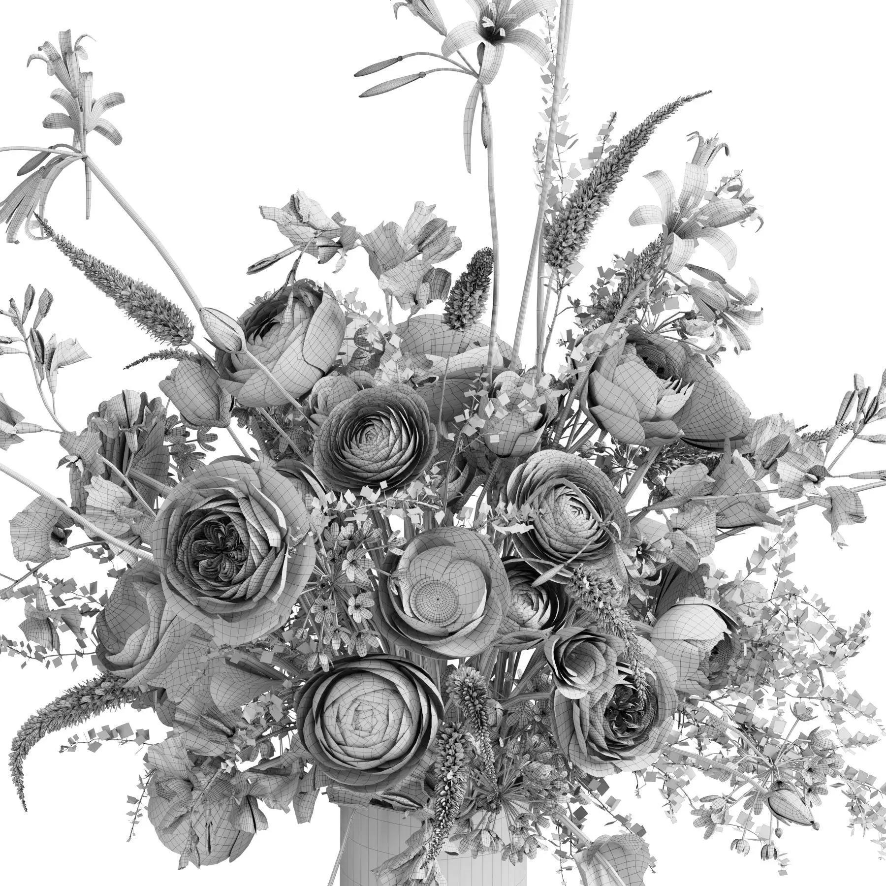 Flower In Vase 95 3D model_4