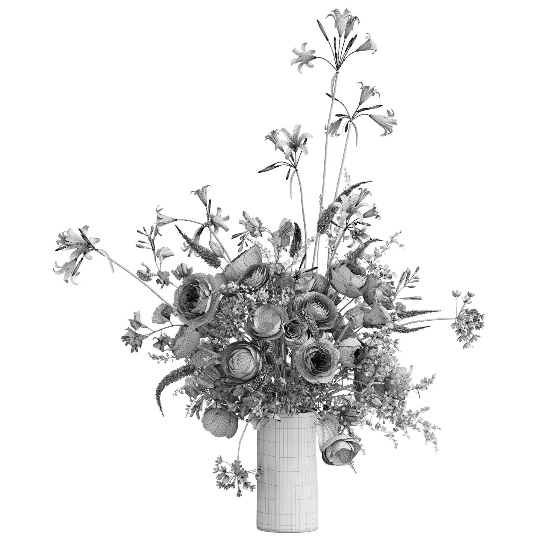Flower In Vase 95 3D model_5