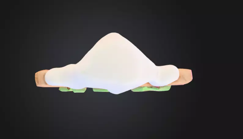 Stylized Wooden Signpost with Snow Low-poly 3D model_10