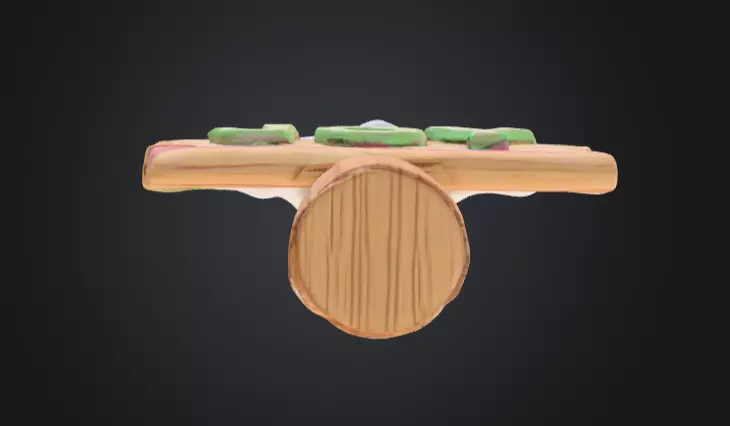 Stylized Wooden Signpost with Snow Low-poly 3D model_11