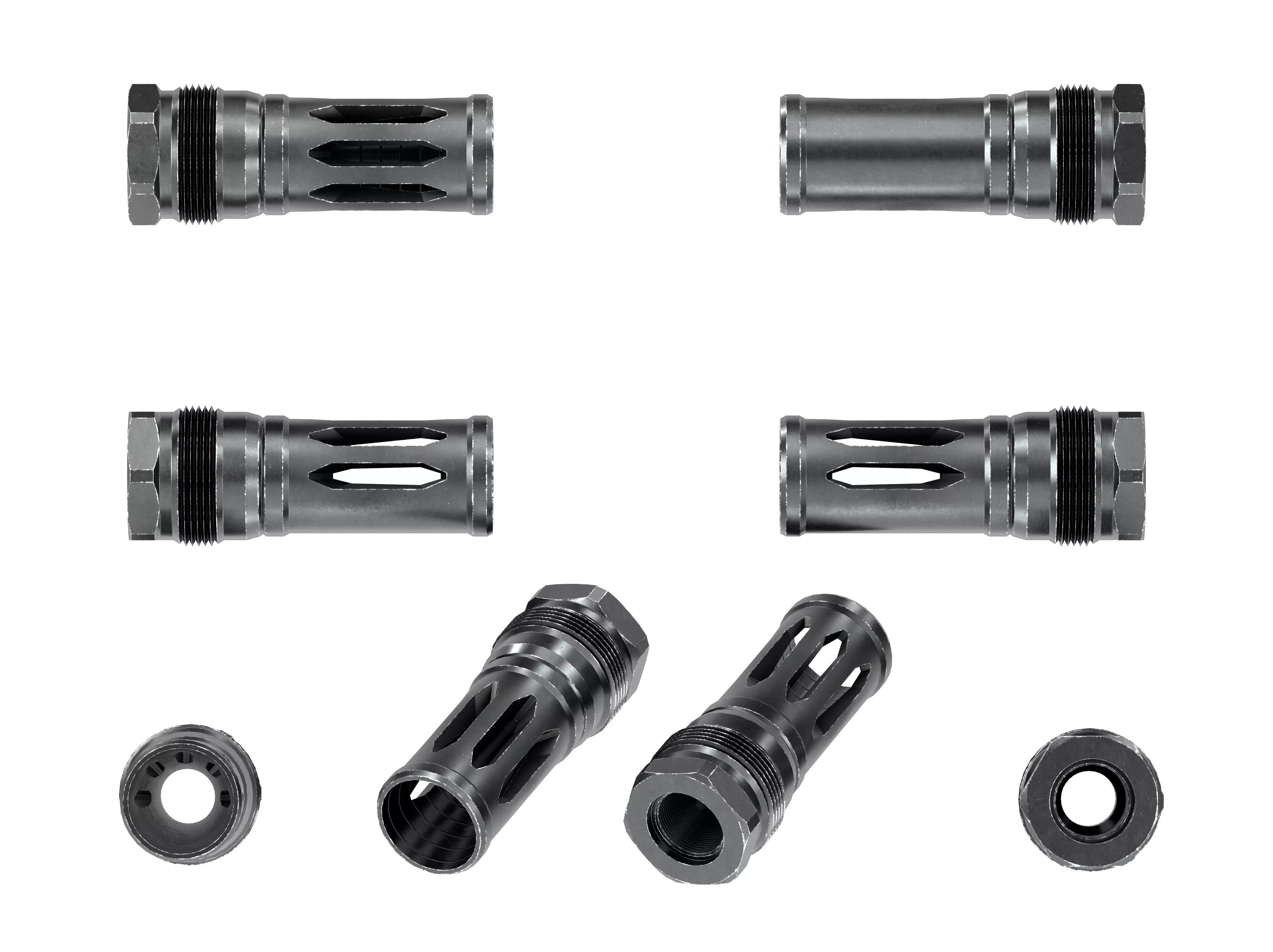 Rearden MFG R2C Flash Hider Low-poly 3D model_5