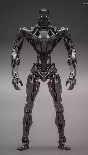 Cybernetic Titan Advanced Exoskeleton Warrior Low-Poly 3D