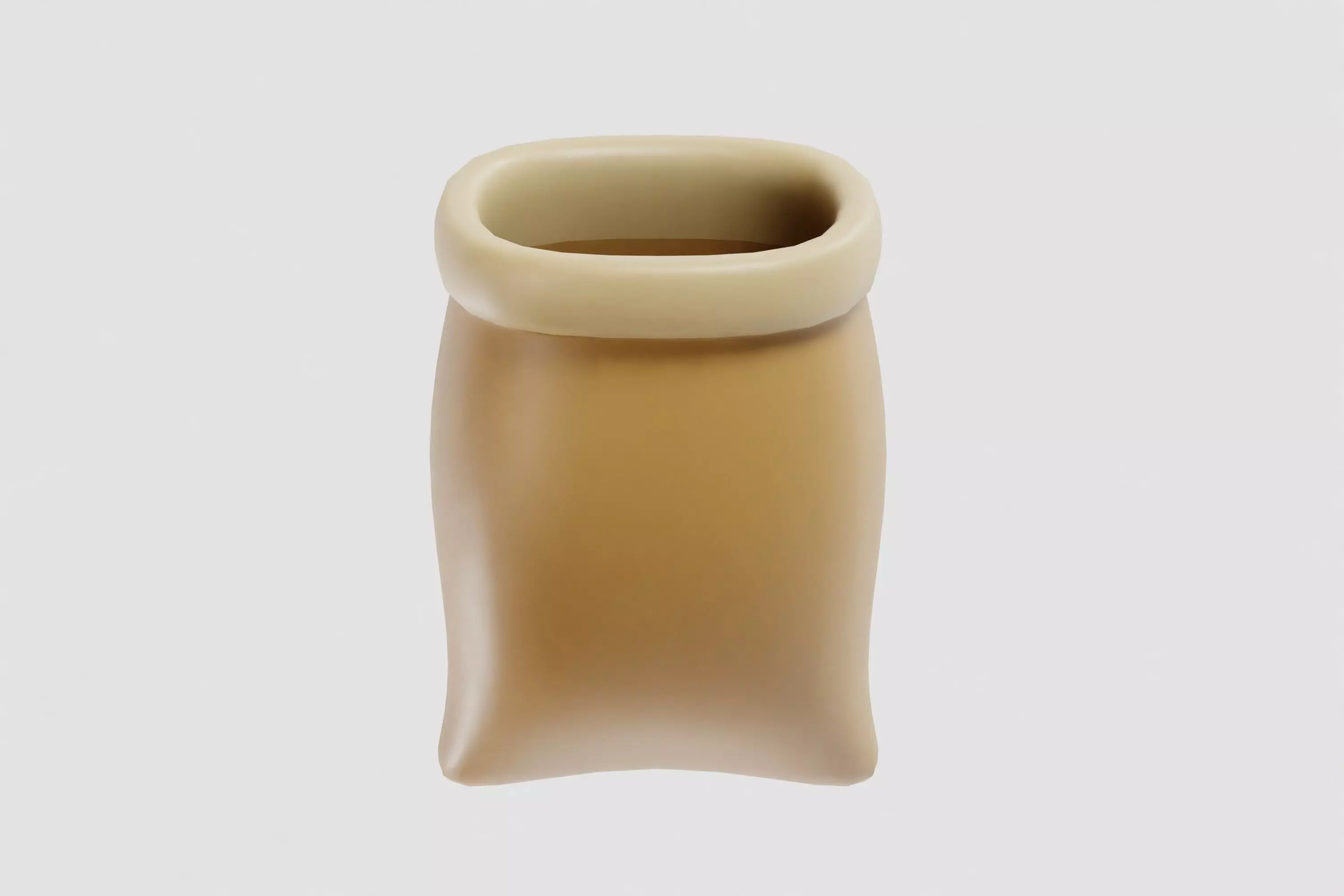 Sack bag cartoon Low-poly 3D model_0