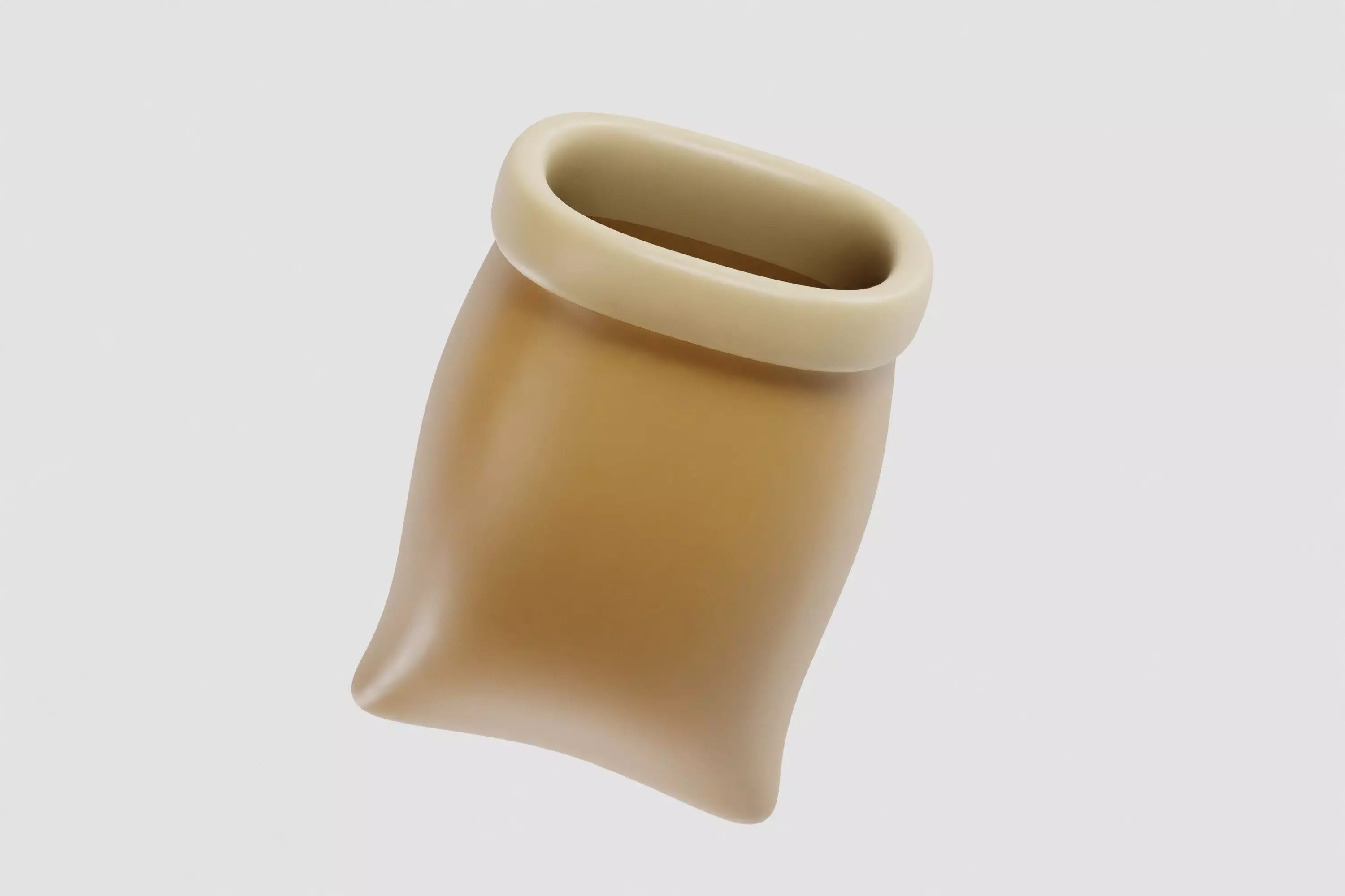 Sack bag cartoon Low-poly 3D model_1