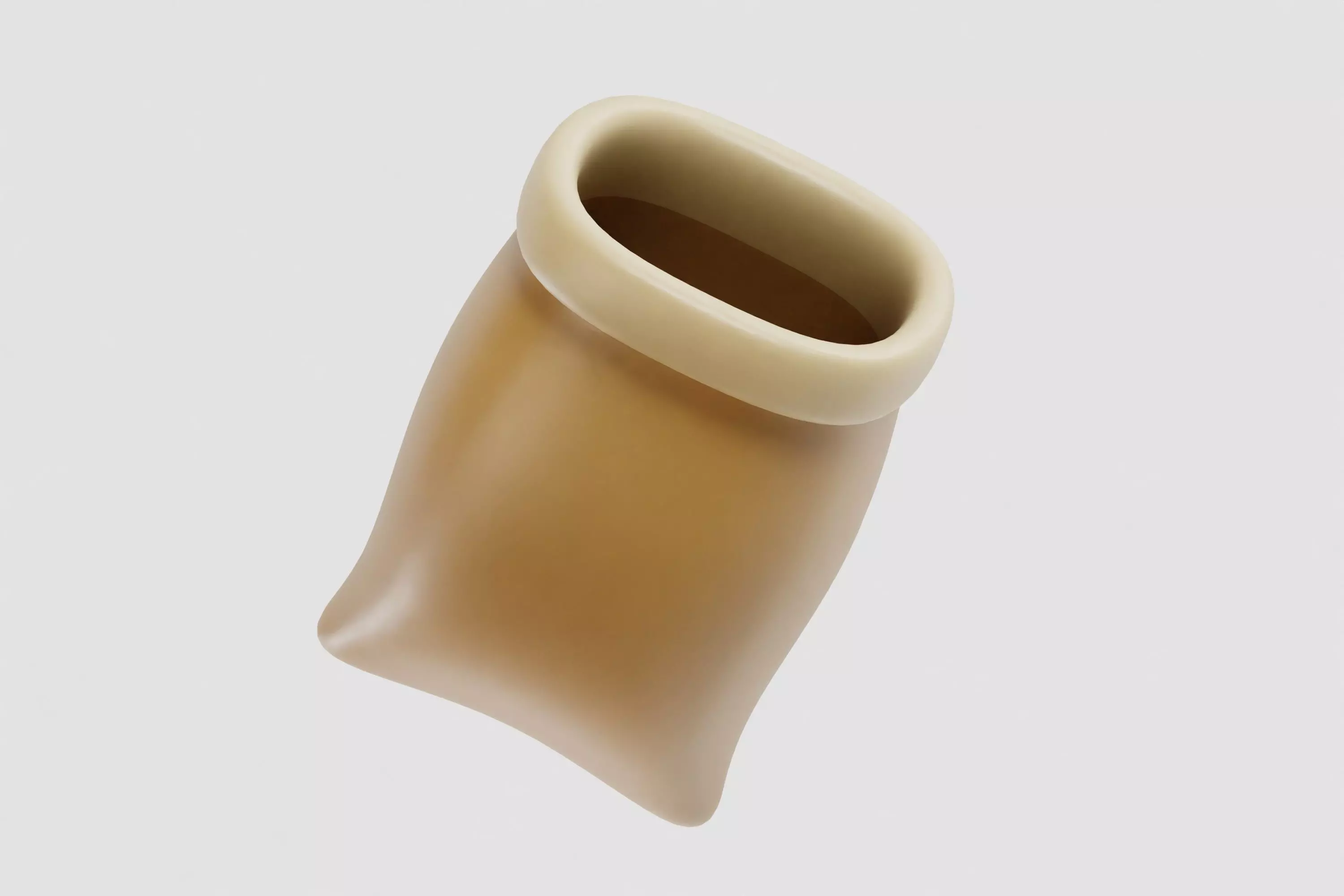 Sack bag cartoon Low-poly 3D model_5