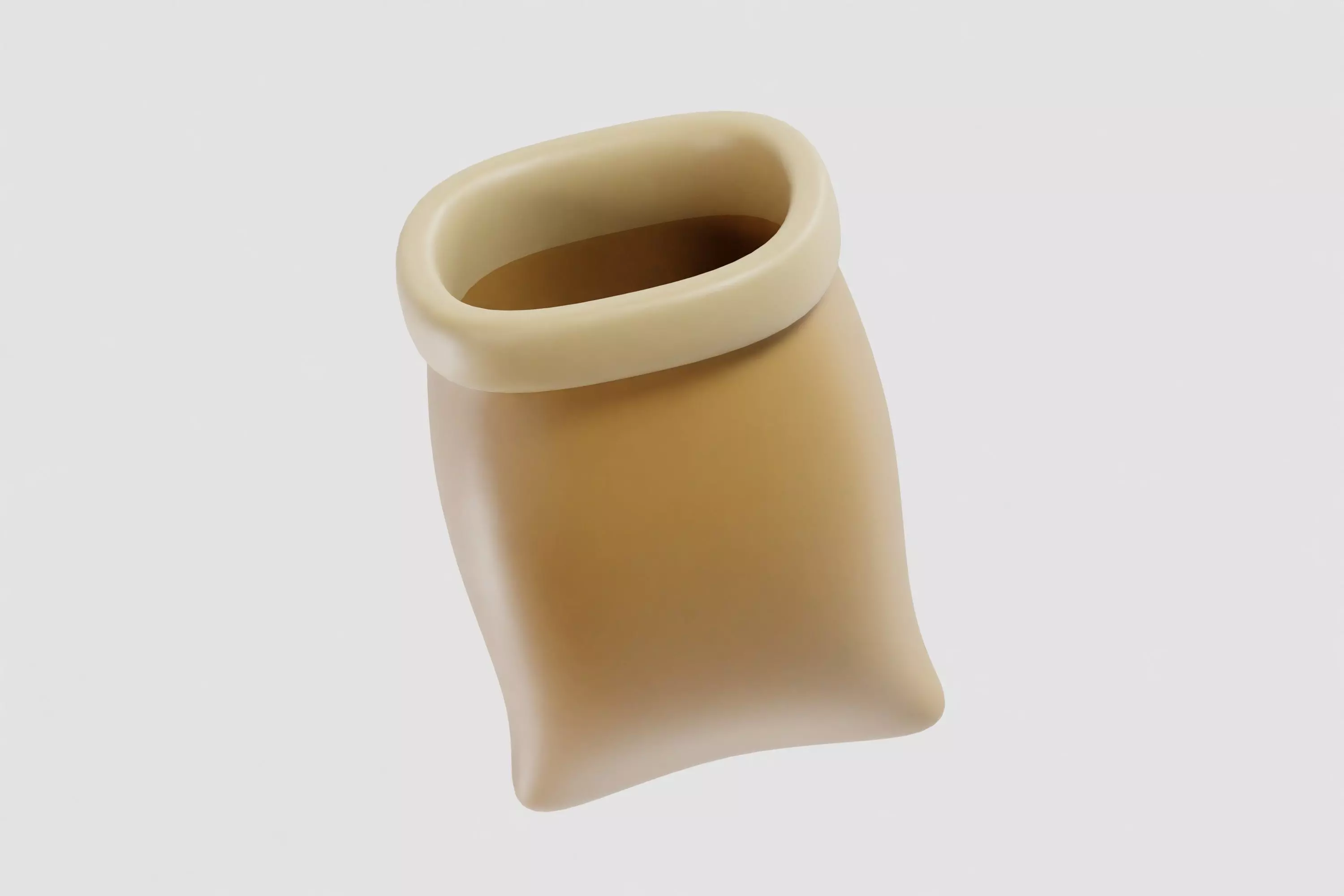 Sack bag cartoon Low-poly 3D model_4