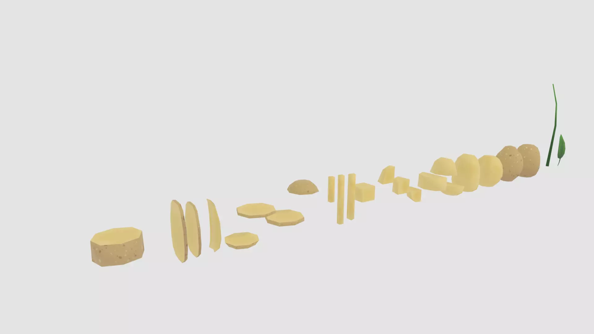 lowpoly Potato model pack Low-poly 3D model Low-poly 3D model_3