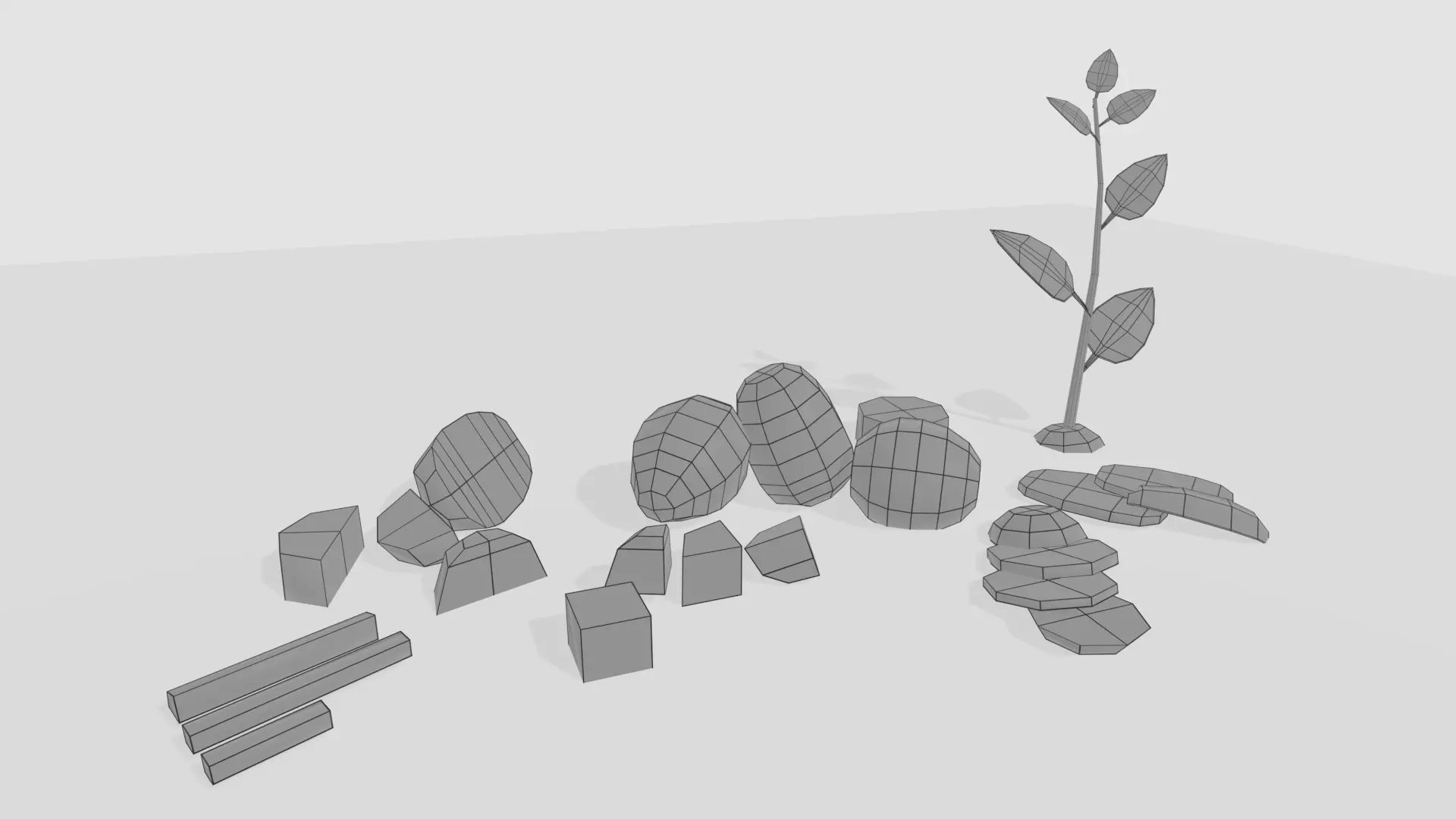 lowpoly Potato model pack Low-poly 3D model Low-poly 3D model_6