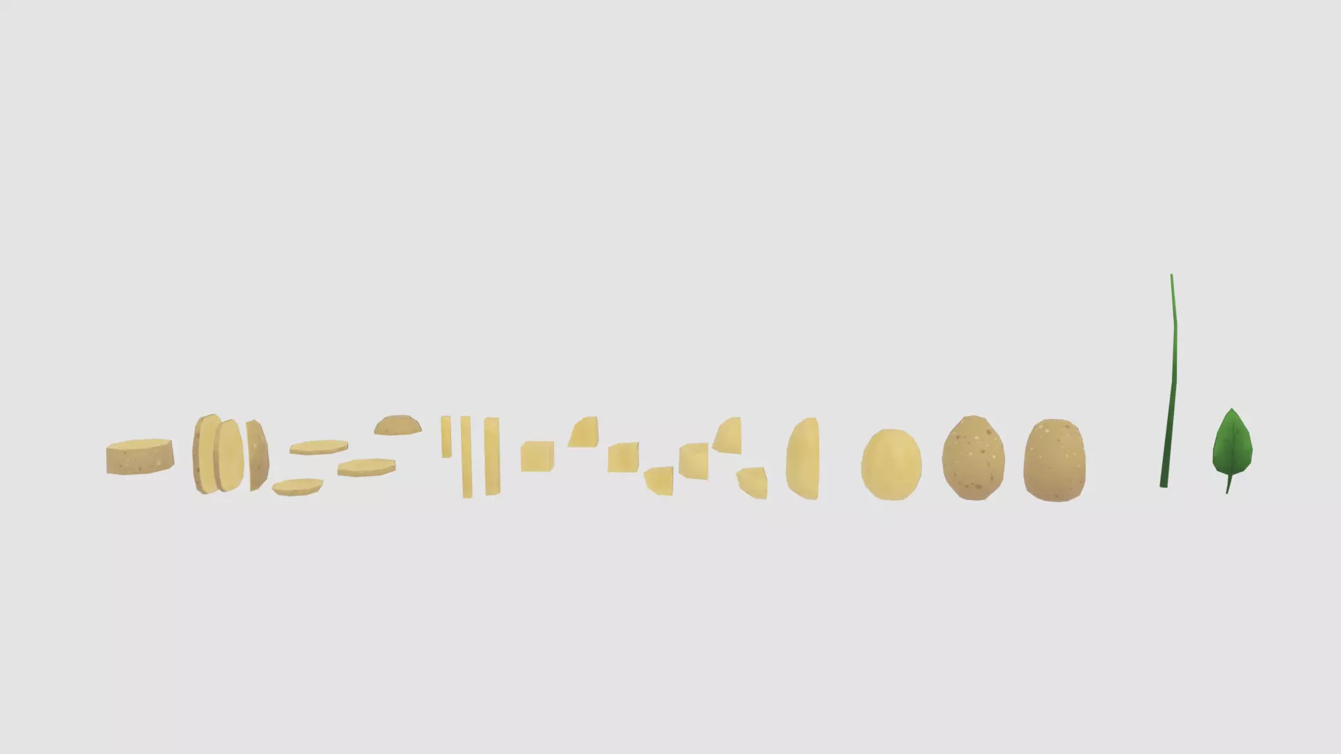 lowpoly Potato model pack Low-poly 3D model Low-poly 3D model_5