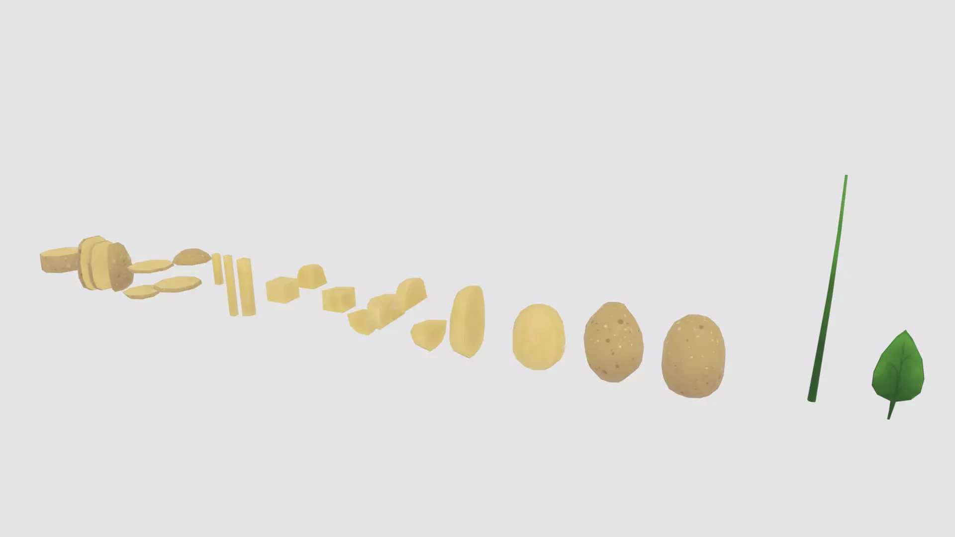 lowpoly Potato model pack Low-poly 3D model Low-poly 3D model_4