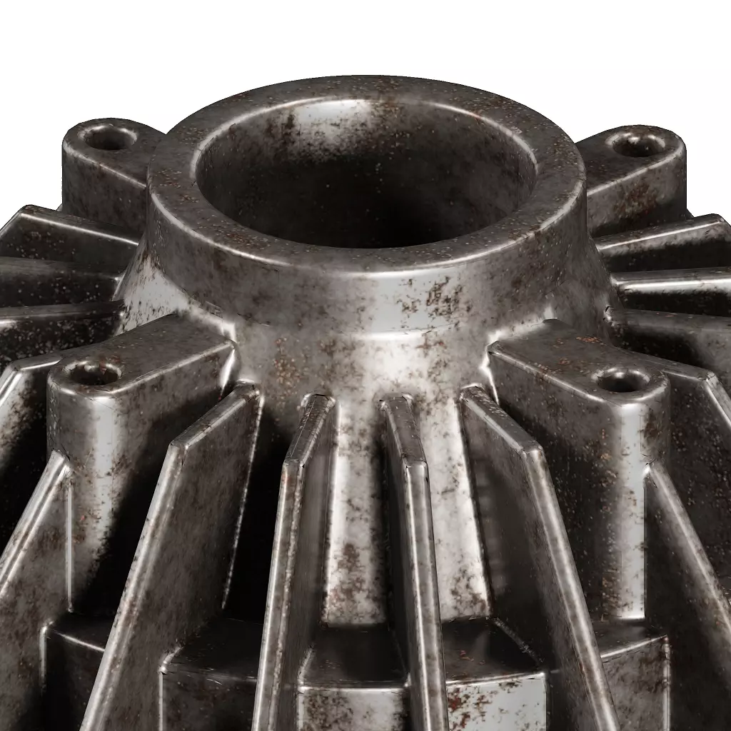 Rusty Engine Cooling Fan Clutch 3D model_3