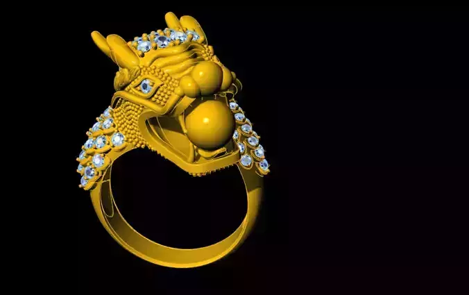 UNIQUE DRAGON FACE RING