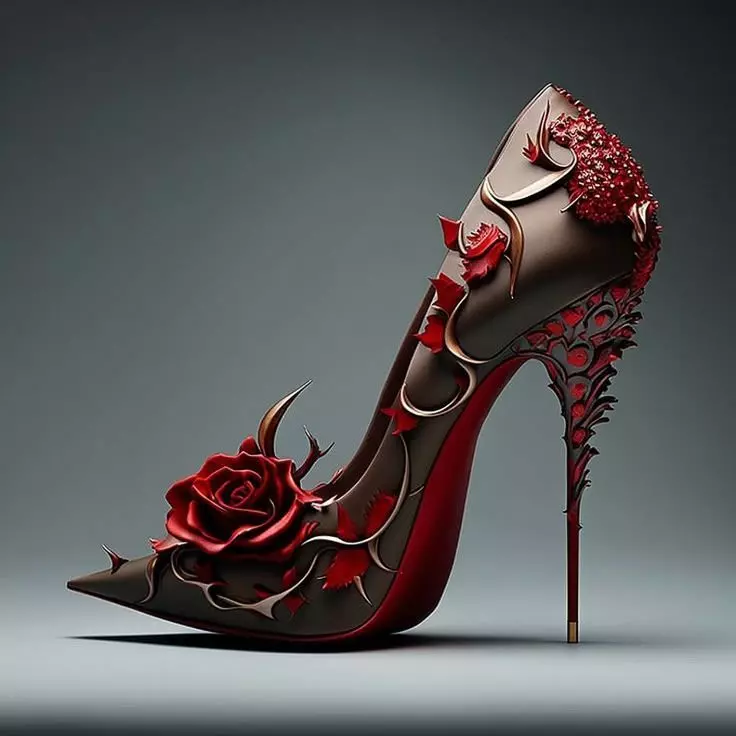 Floral Fantasy High Heel 3D print model_0