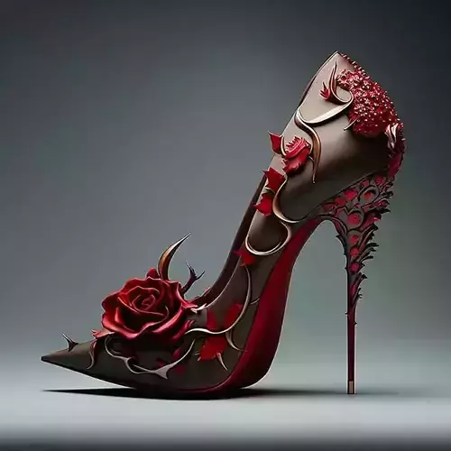 Floral Fantasy High Heel 3D print model Floral Fantasy High Heel 3D print model
