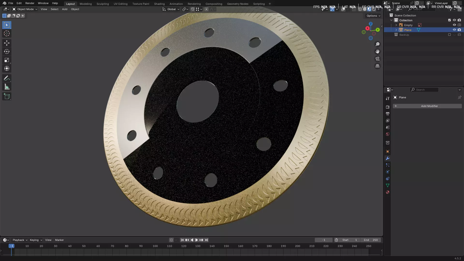 Saw Blade for Grinder Low-poly 3D model_32