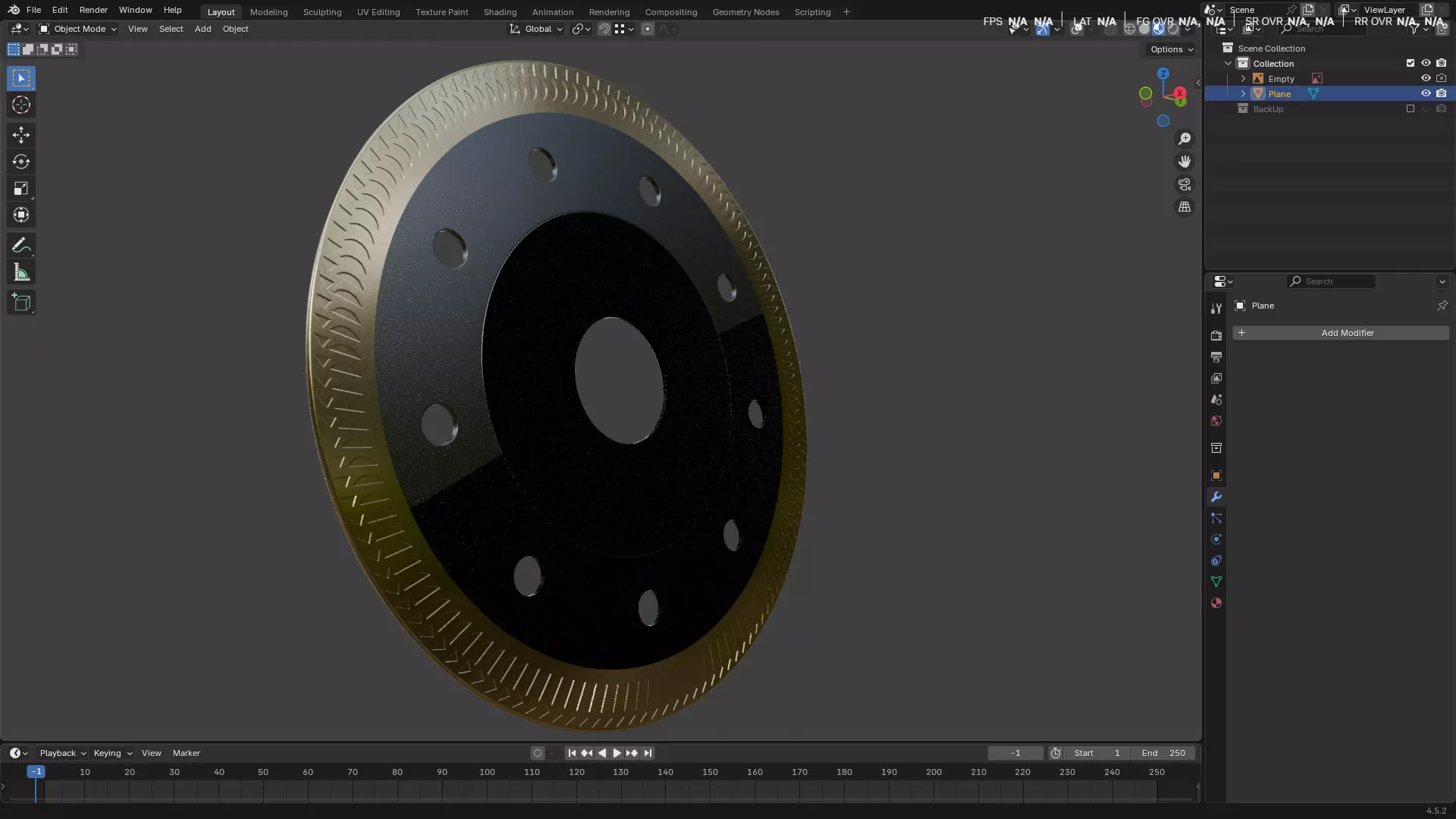 Saw Blade for Grinder Low-poly 3D model_9