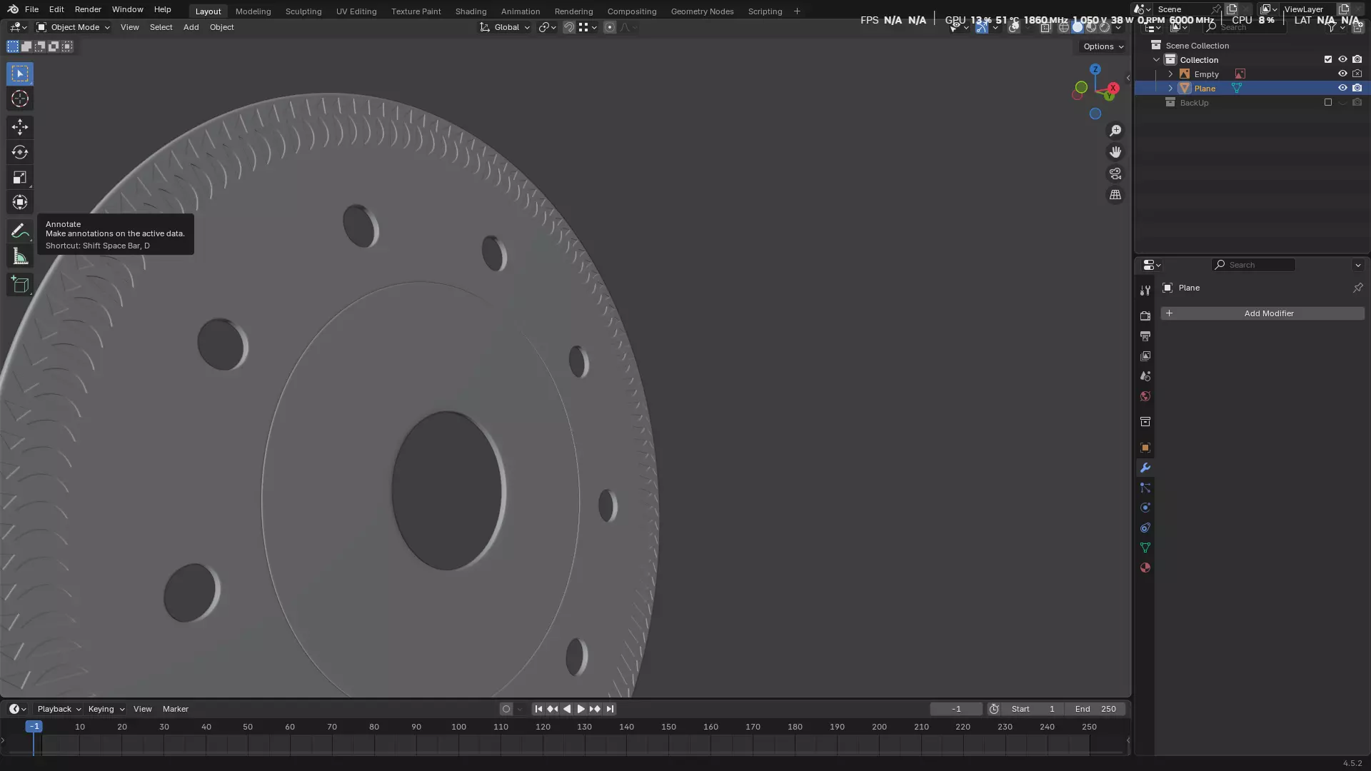 Saw Blade for Grinder Low-poly 3D model_55