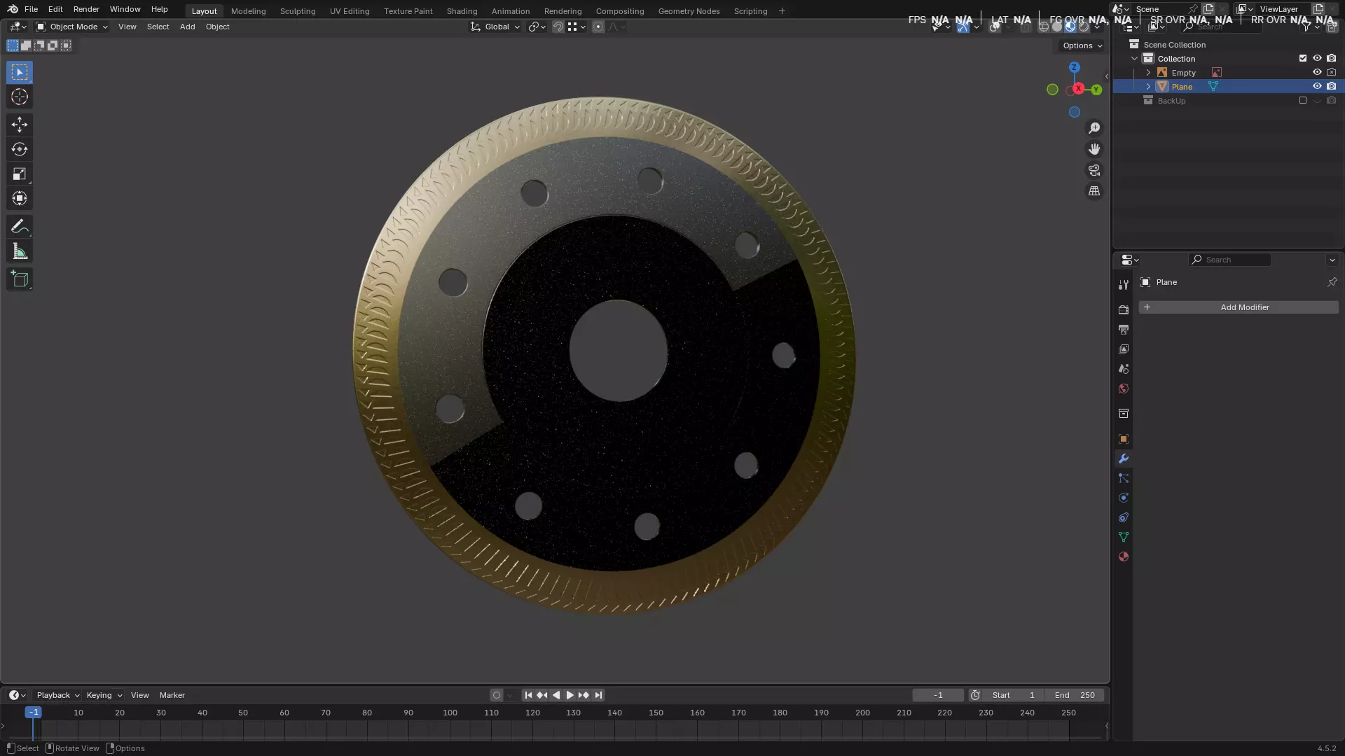 Saw Blade for Grinder Low-poly 3D model_19