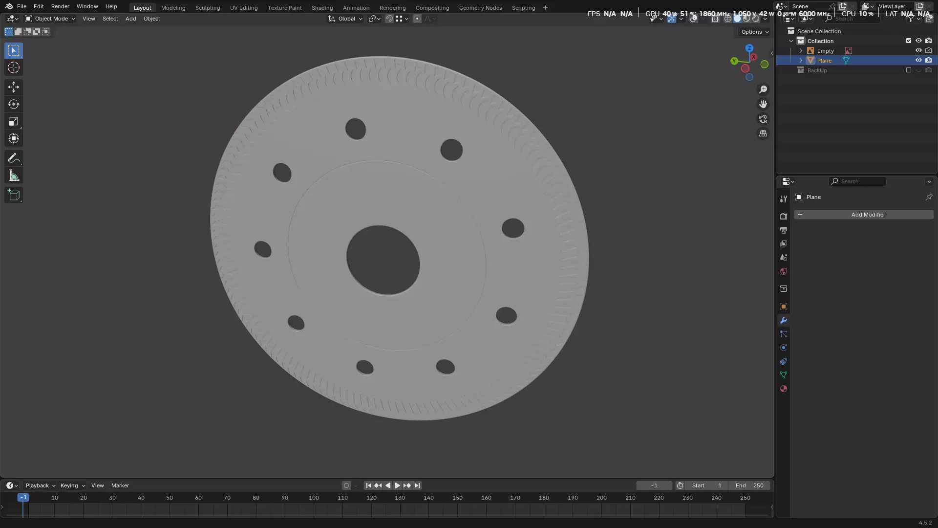 Saw Blade for Grinder Low-poly 3D model_18